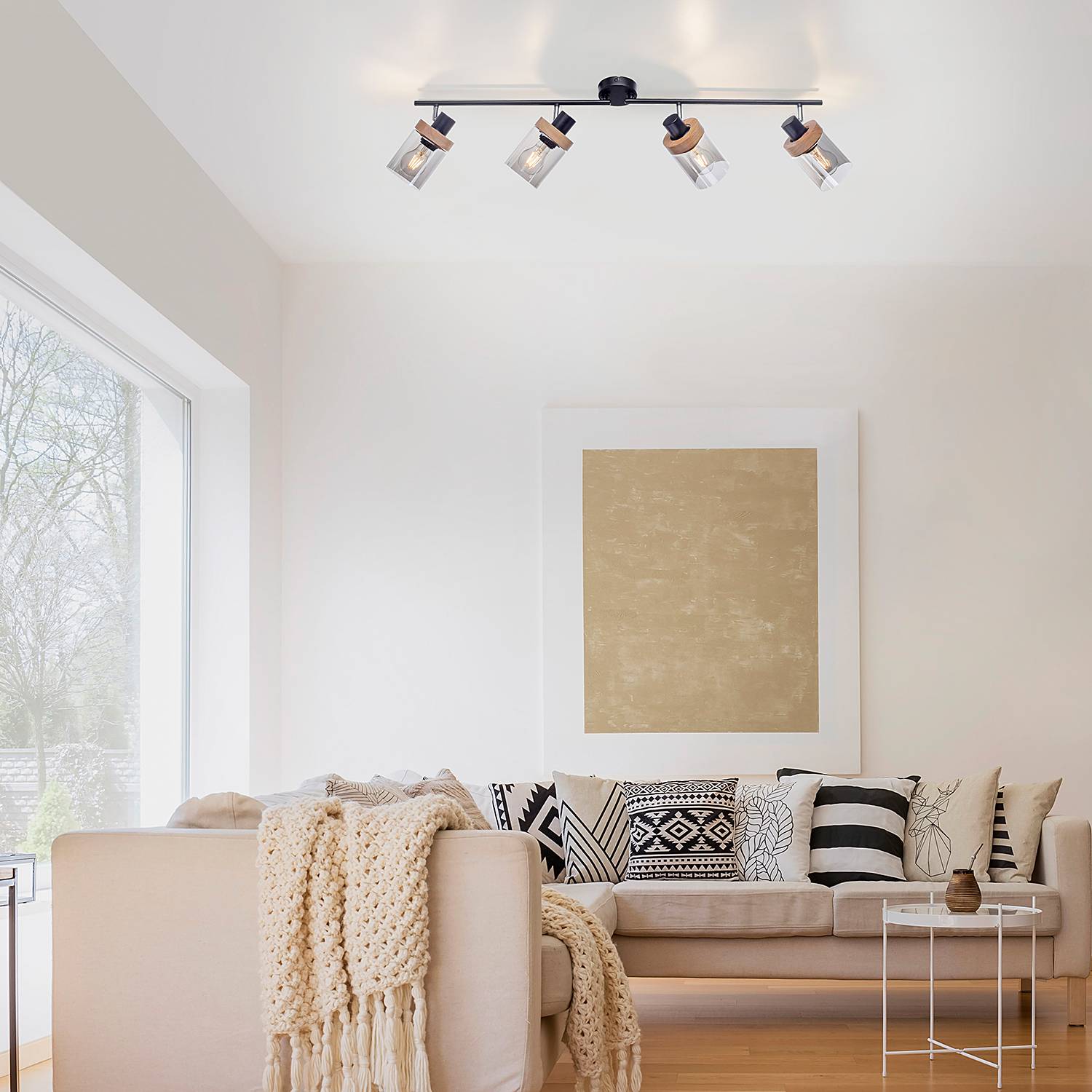 Deckenleuchte Pasqual Rauchglas / Eisen 4-flammig