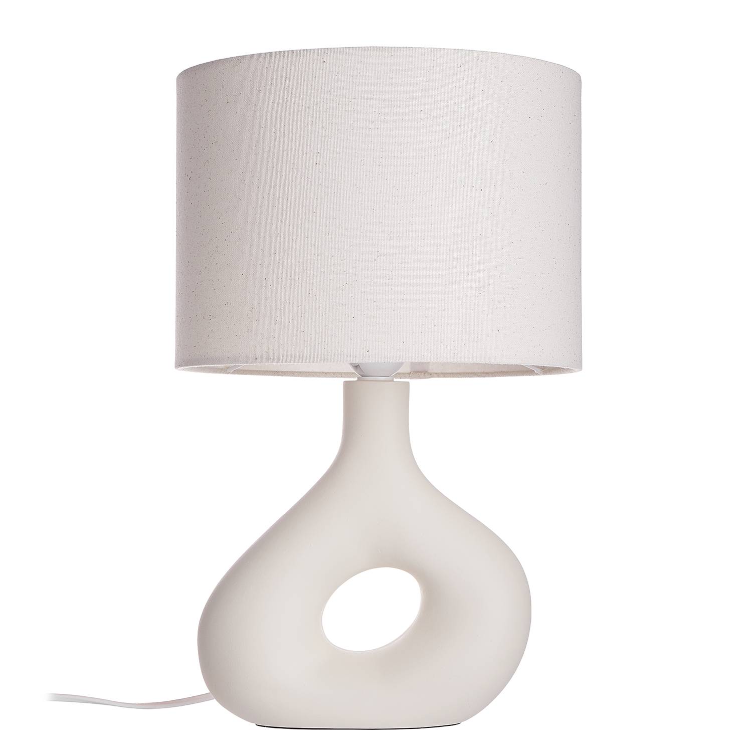 Table lamp LOOP ceramic textile beige