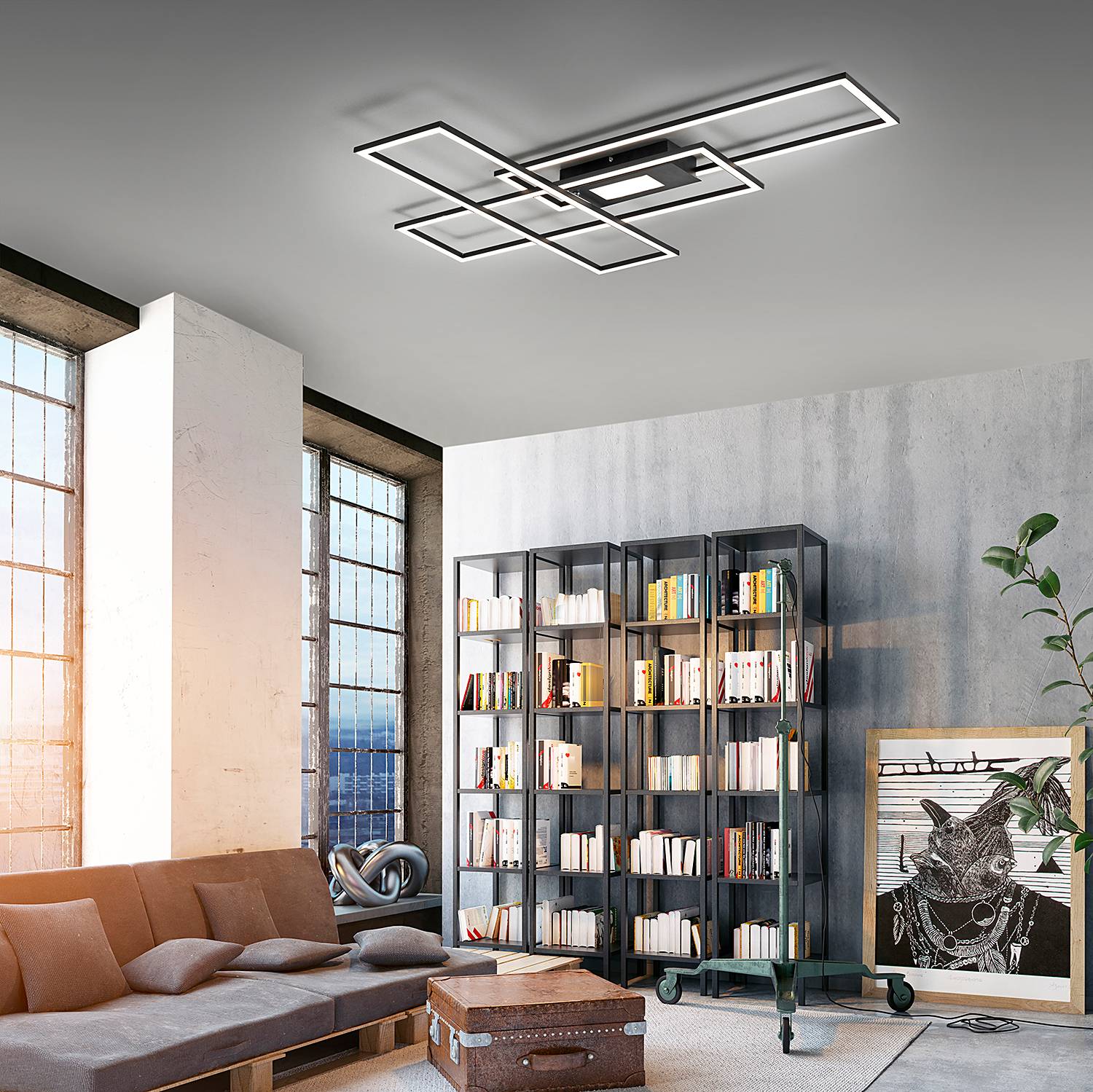 LED-Deckenleuchte Asmin Typ A Polycarbonat Aluminium