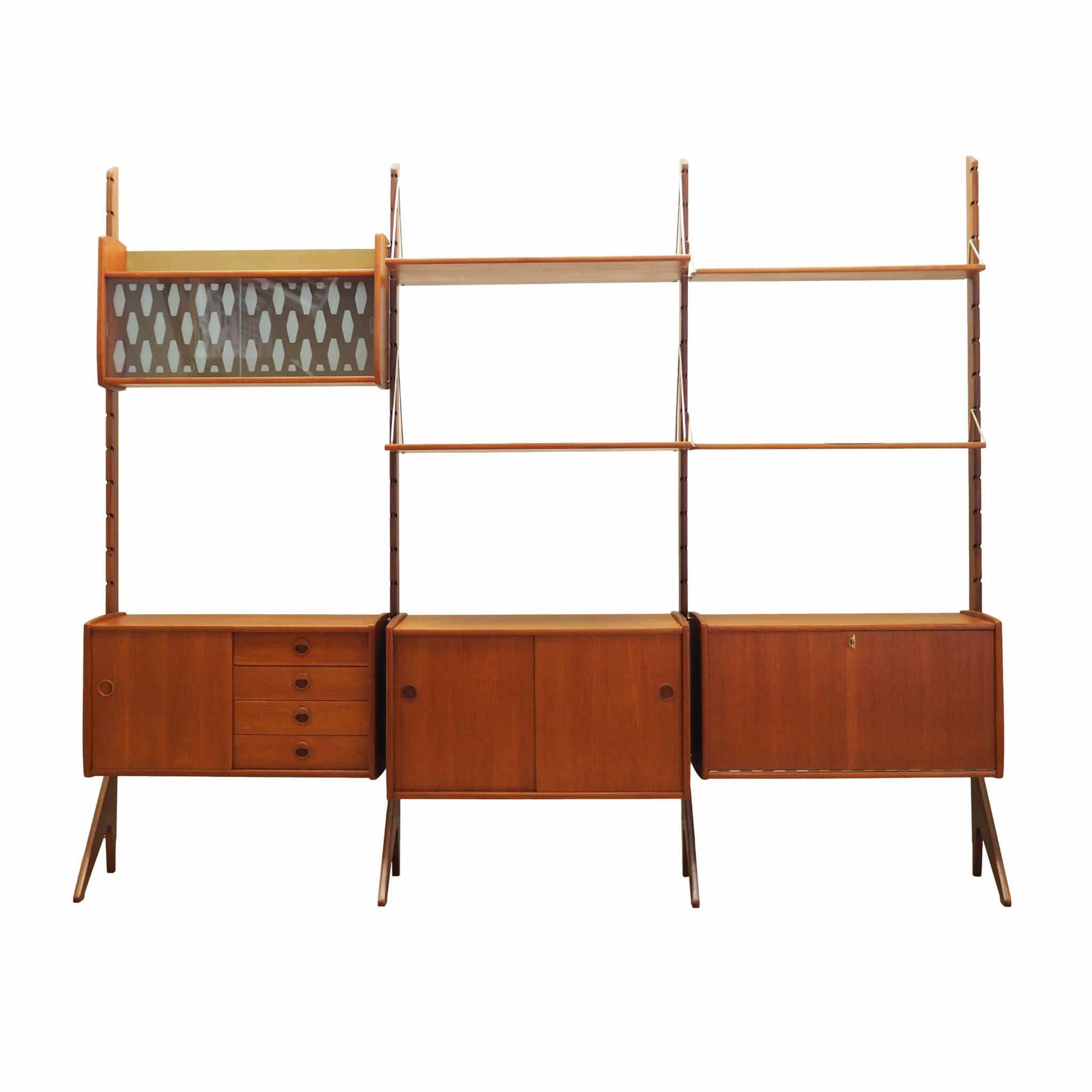 Ergo sistema di scaffali in legno di teak anni '60
