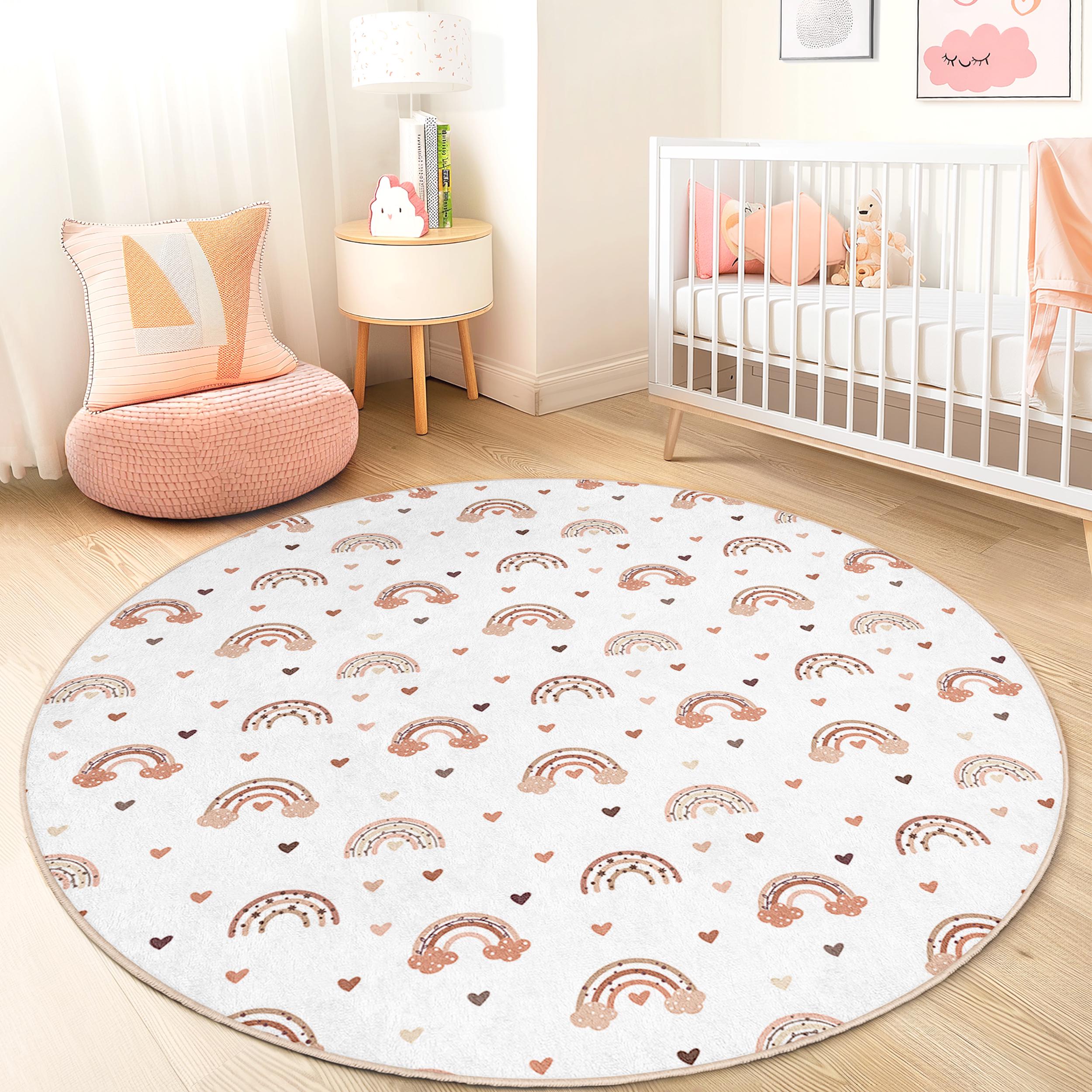 Tappeto per bambini Cuori arcobaleno Multicolore Ø180cm