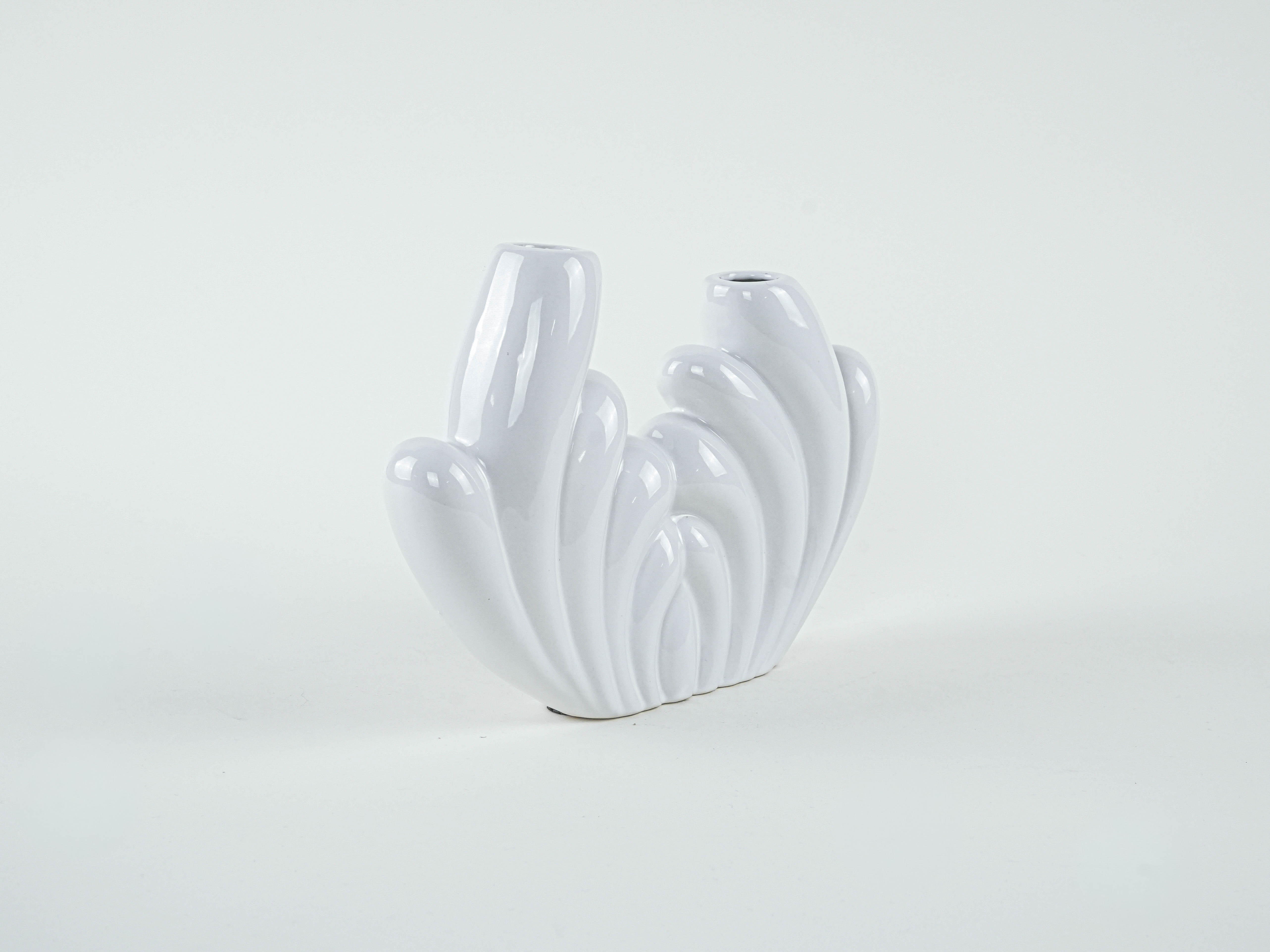 Keramikvase Art déco Weiß 1980er Jahre