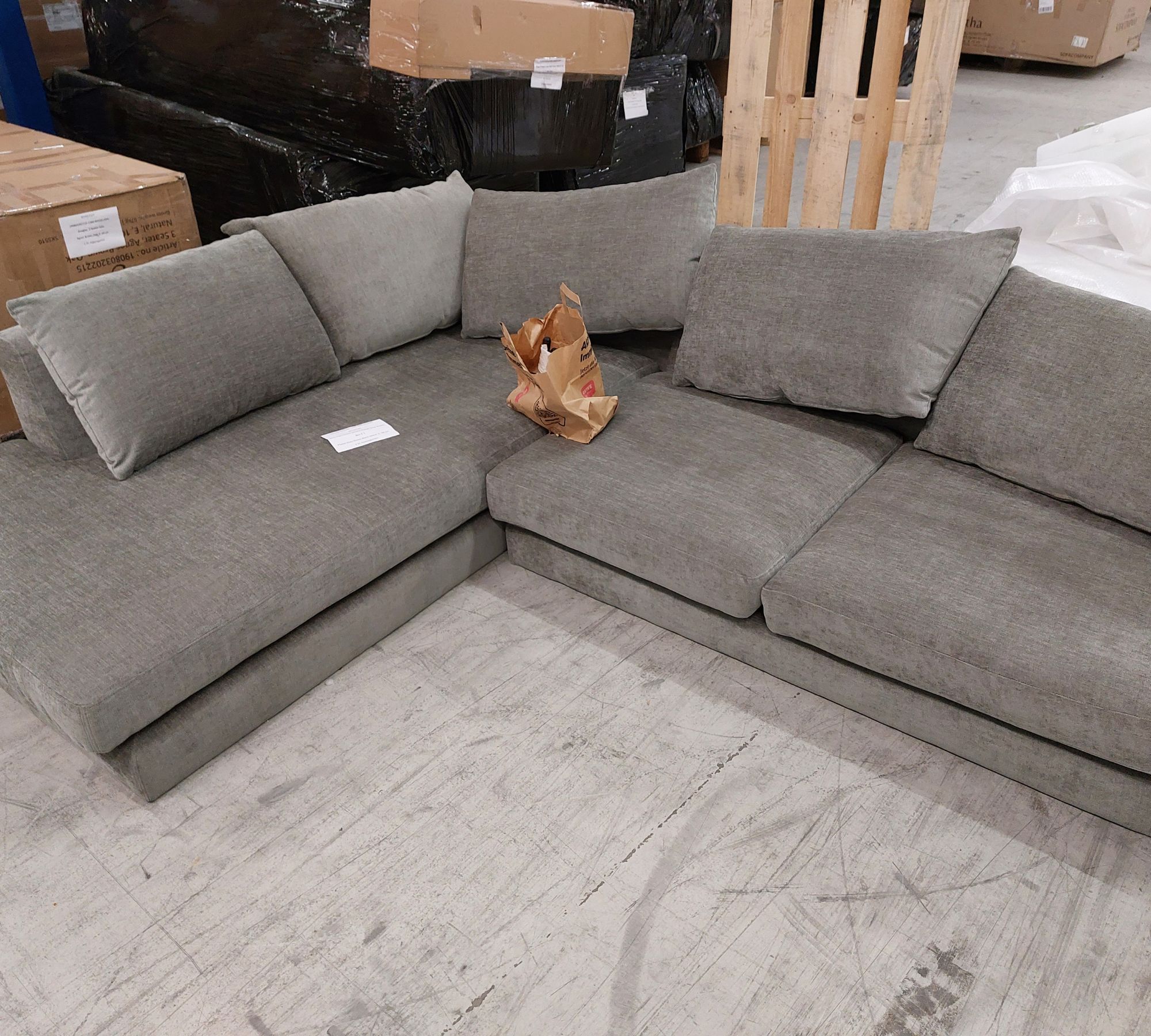 Noa Ecksofa Récamiere Links Planet Grey Green