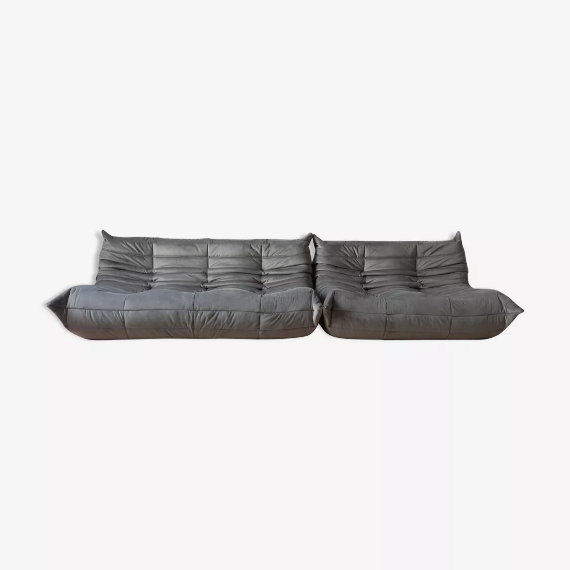 Set Lounge Togo 2 pezzi Velluto Grigio argento