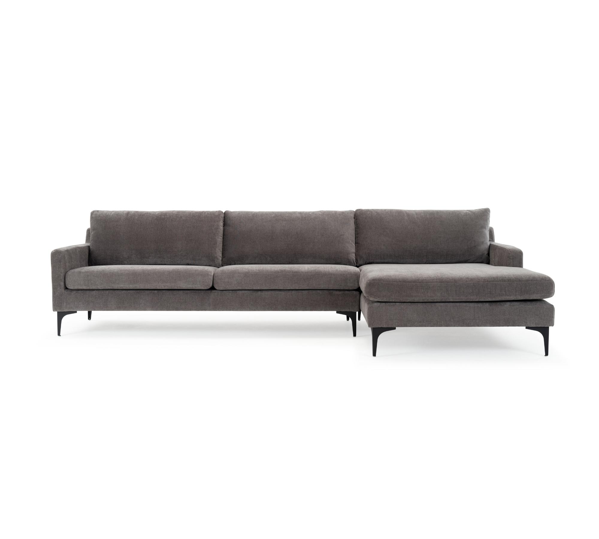 Astha Ecksofa Récamiere Rechts Danny Steel Grey