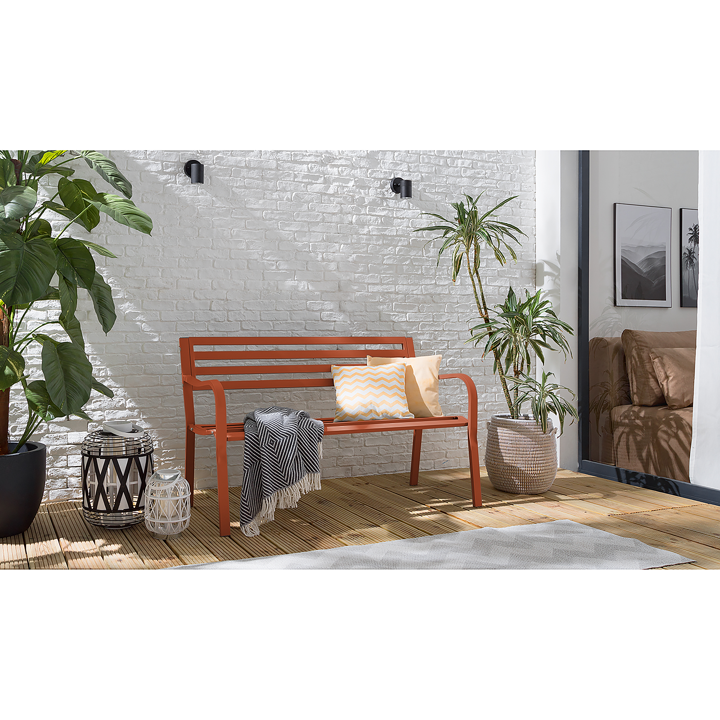 Gartenbank Sophy Stahl Terracotta