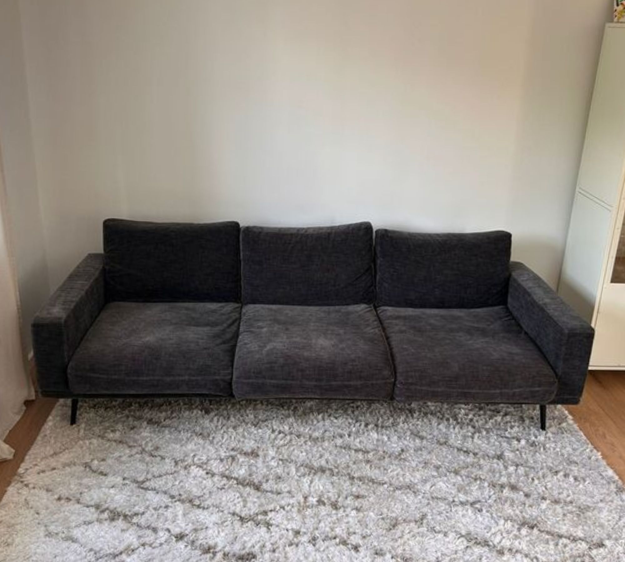 Carlton Sofa 3-Sitzer Feincord Steingrau