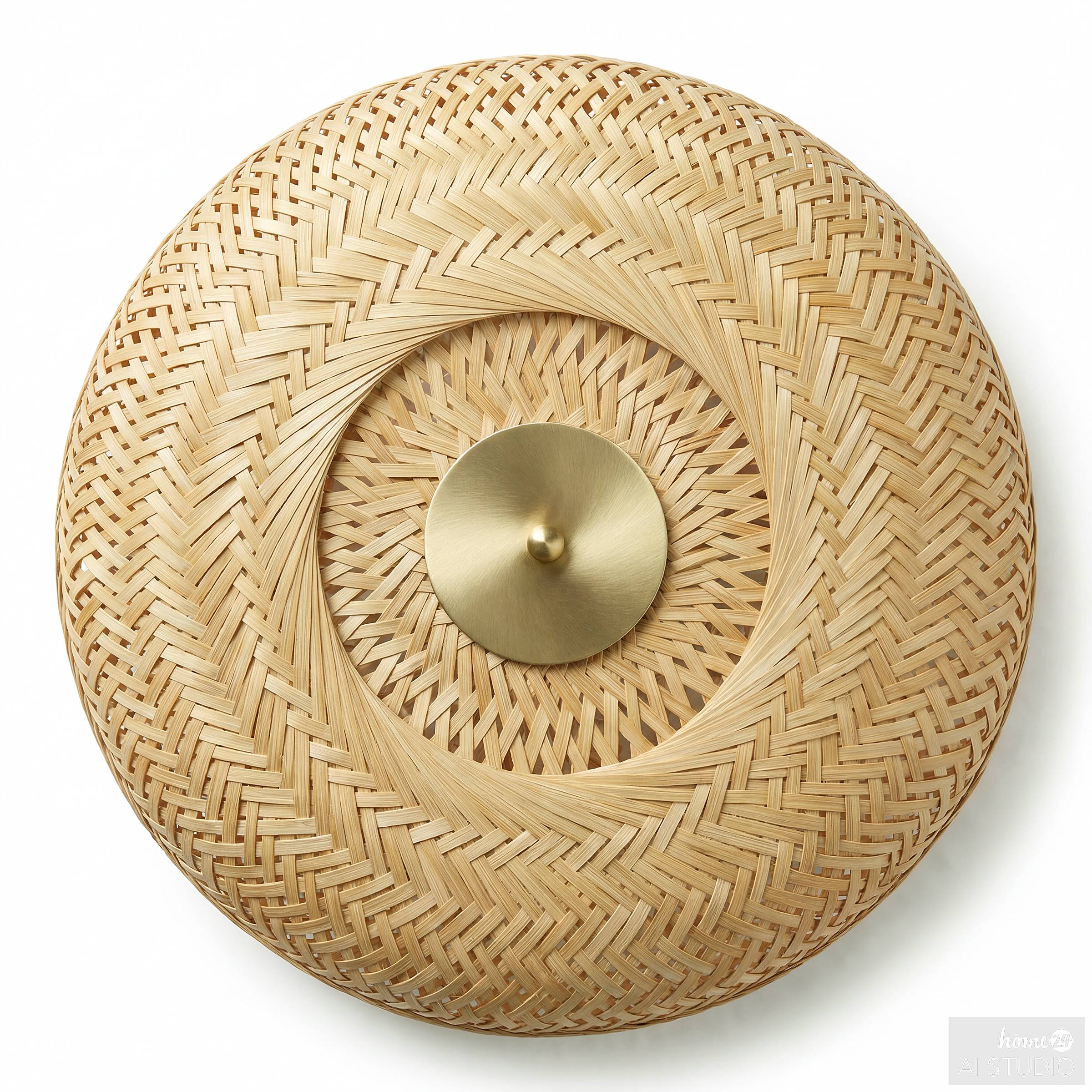 Zelux ceiling light 1-bulb bamboo iron