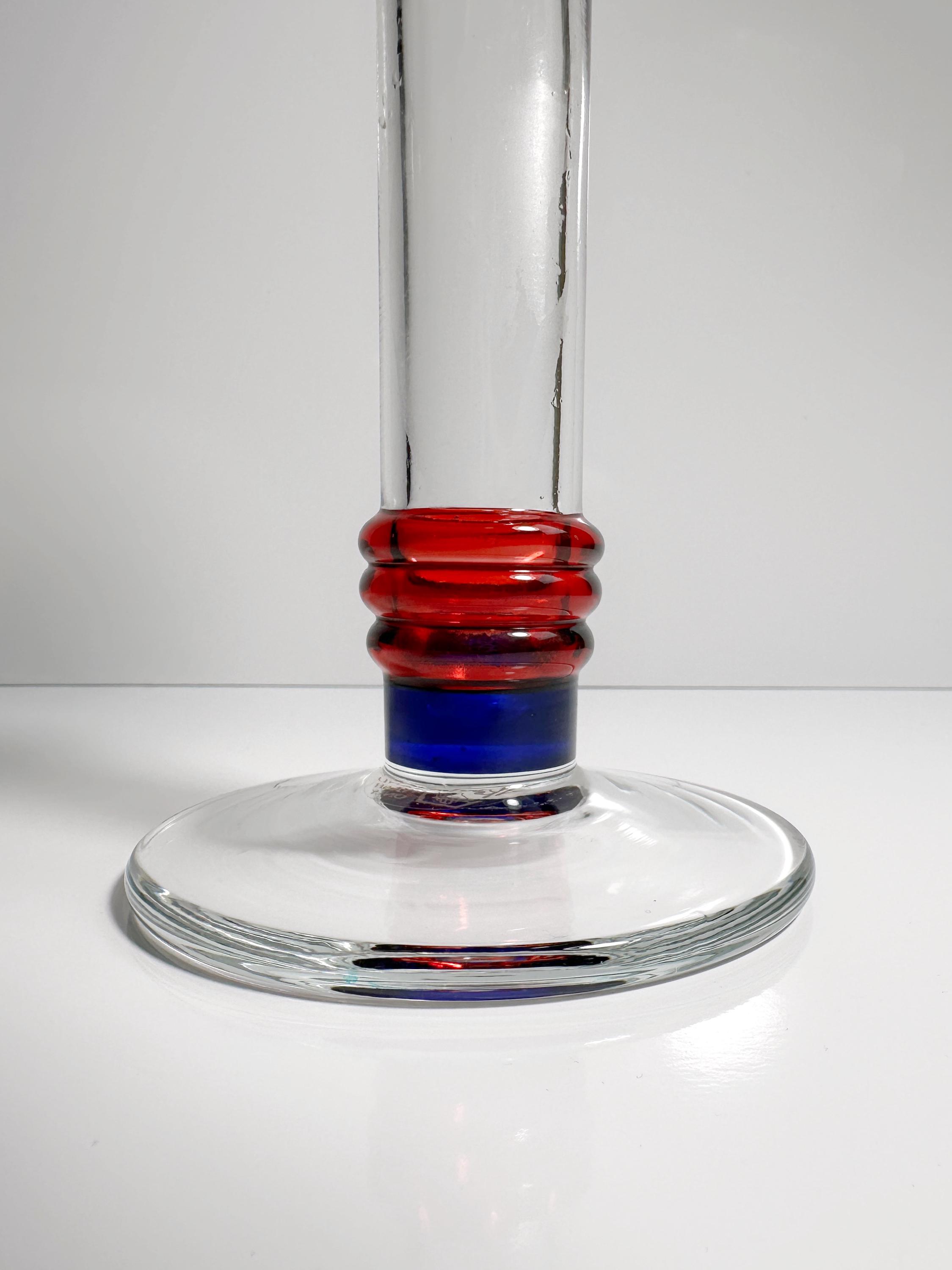 Vintage Postmodern Blumenvase Glas 1990er Jahre