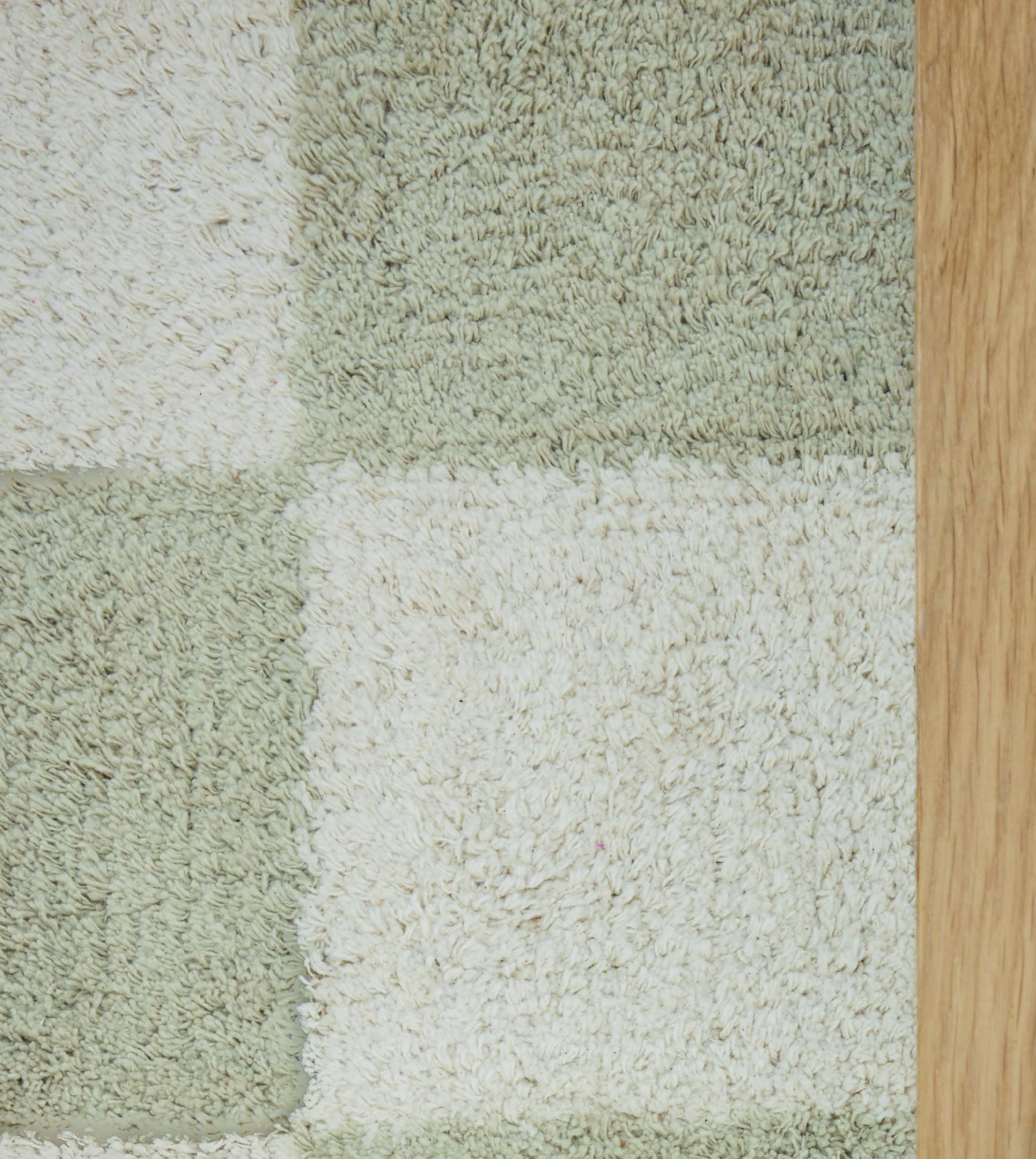 Schach Teppich Baumwolle Creme Klein