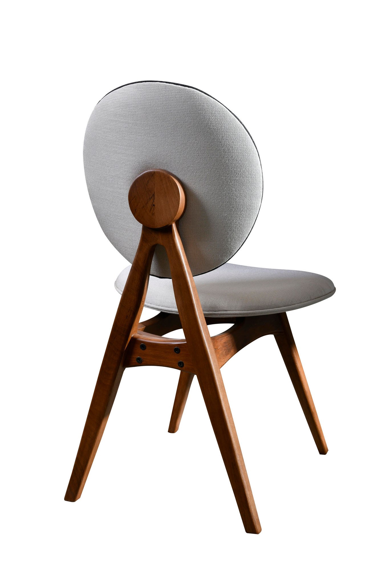 2x Touch Chair Wood Veneer Linen Cream