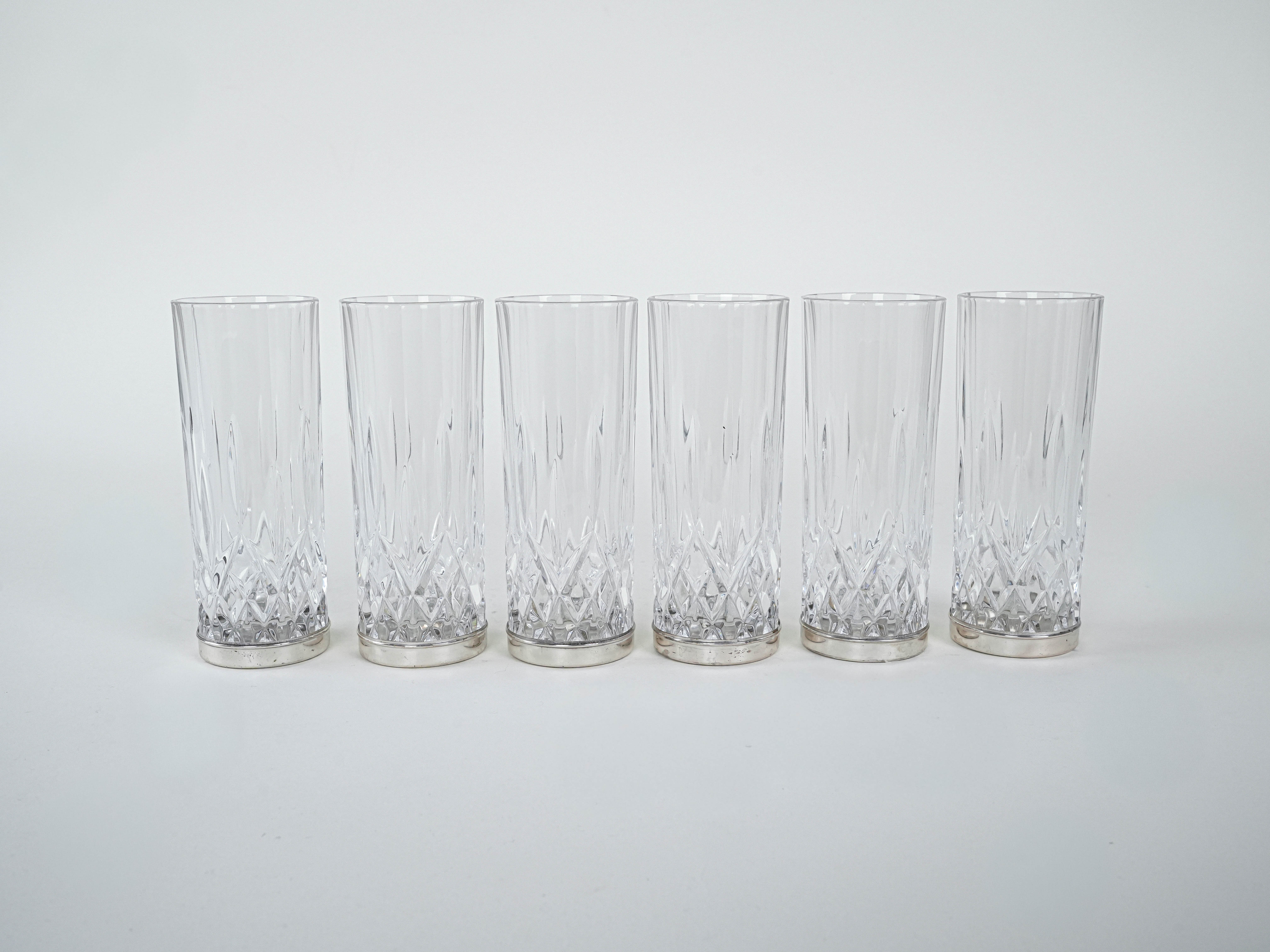 Crystal glasses set of 6 Transparent 1960s