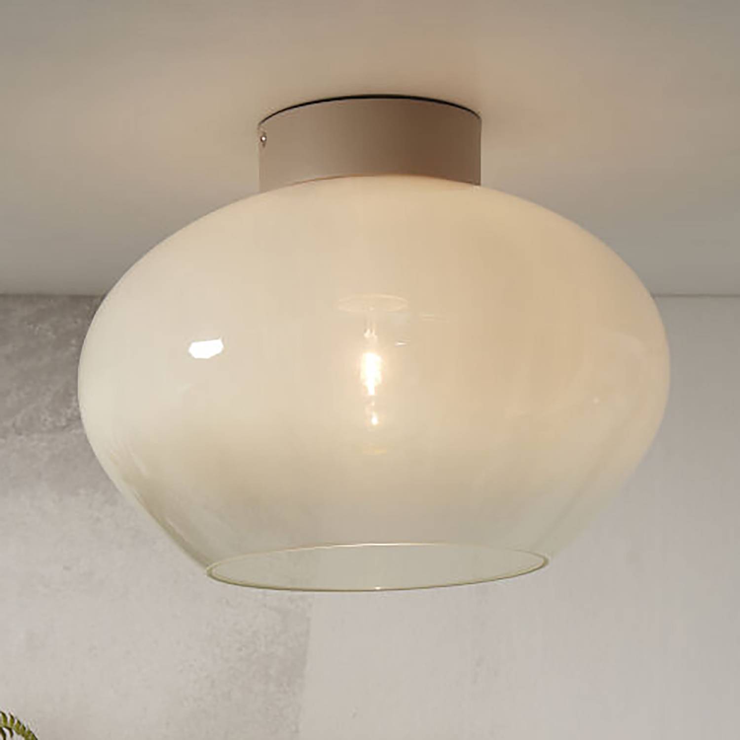 Ceiling Light Bologna 1-Light Frosted Glass White