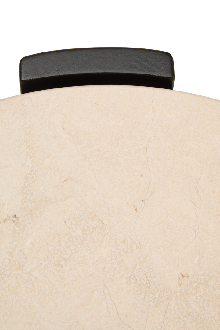Palermo Runder Marmorplatte Beistelltisch Holz Schwarz