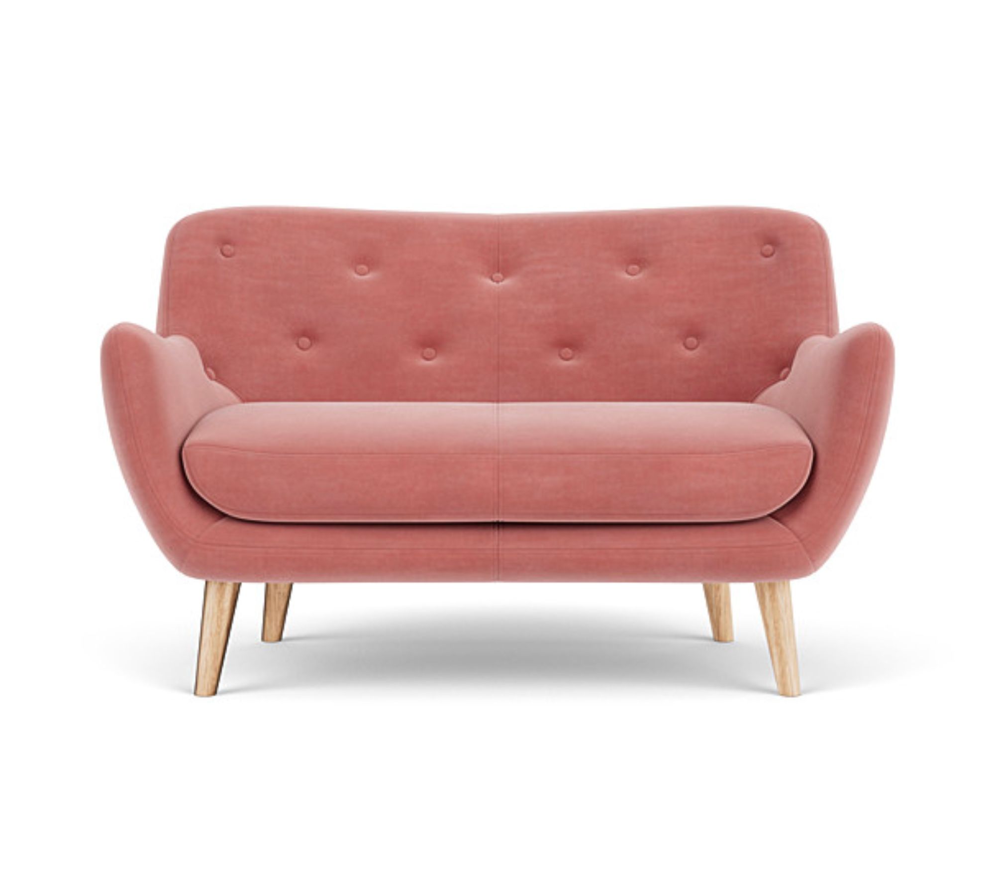 Herman Sofa 2-Sitzer Velour Lux Vintage Rosa