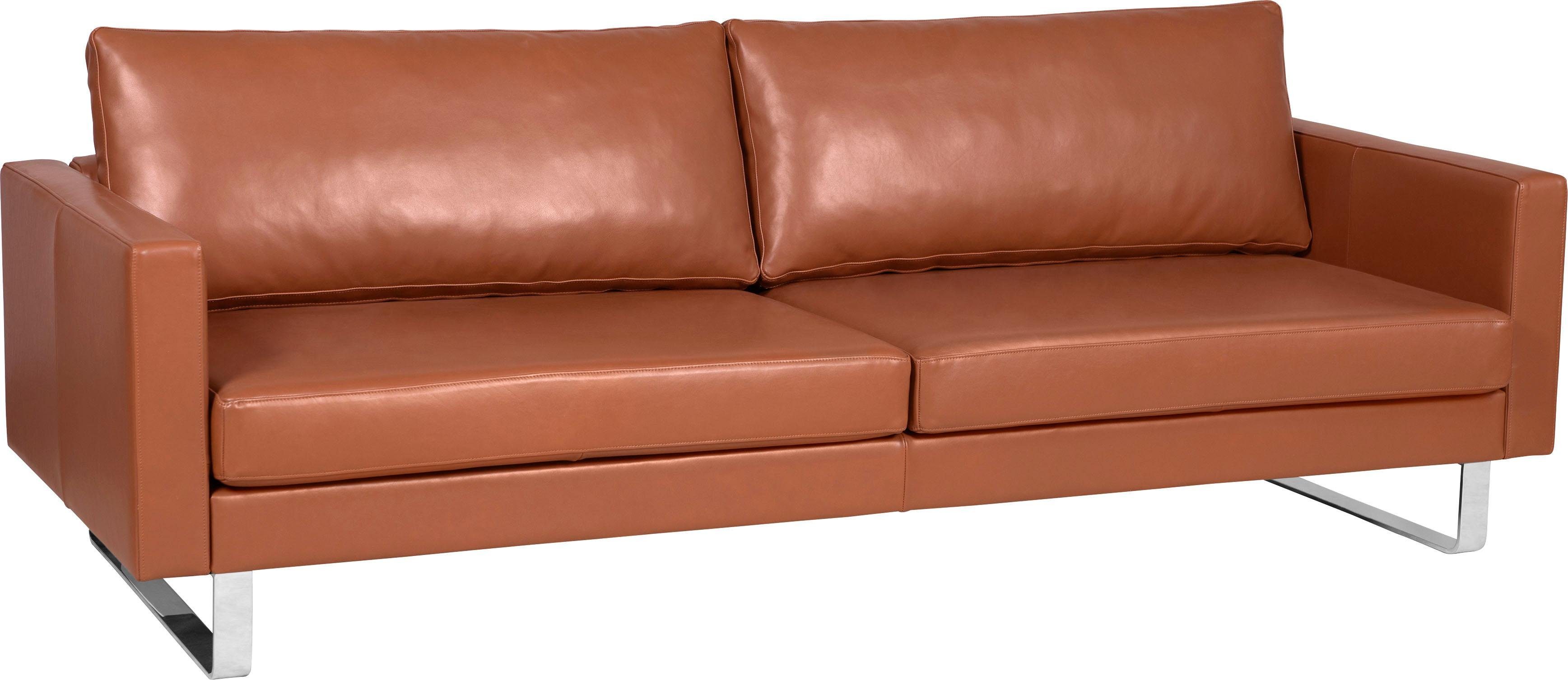 Portobello Sofa 3-Sitzer Saddle-Leder Metall Cognac