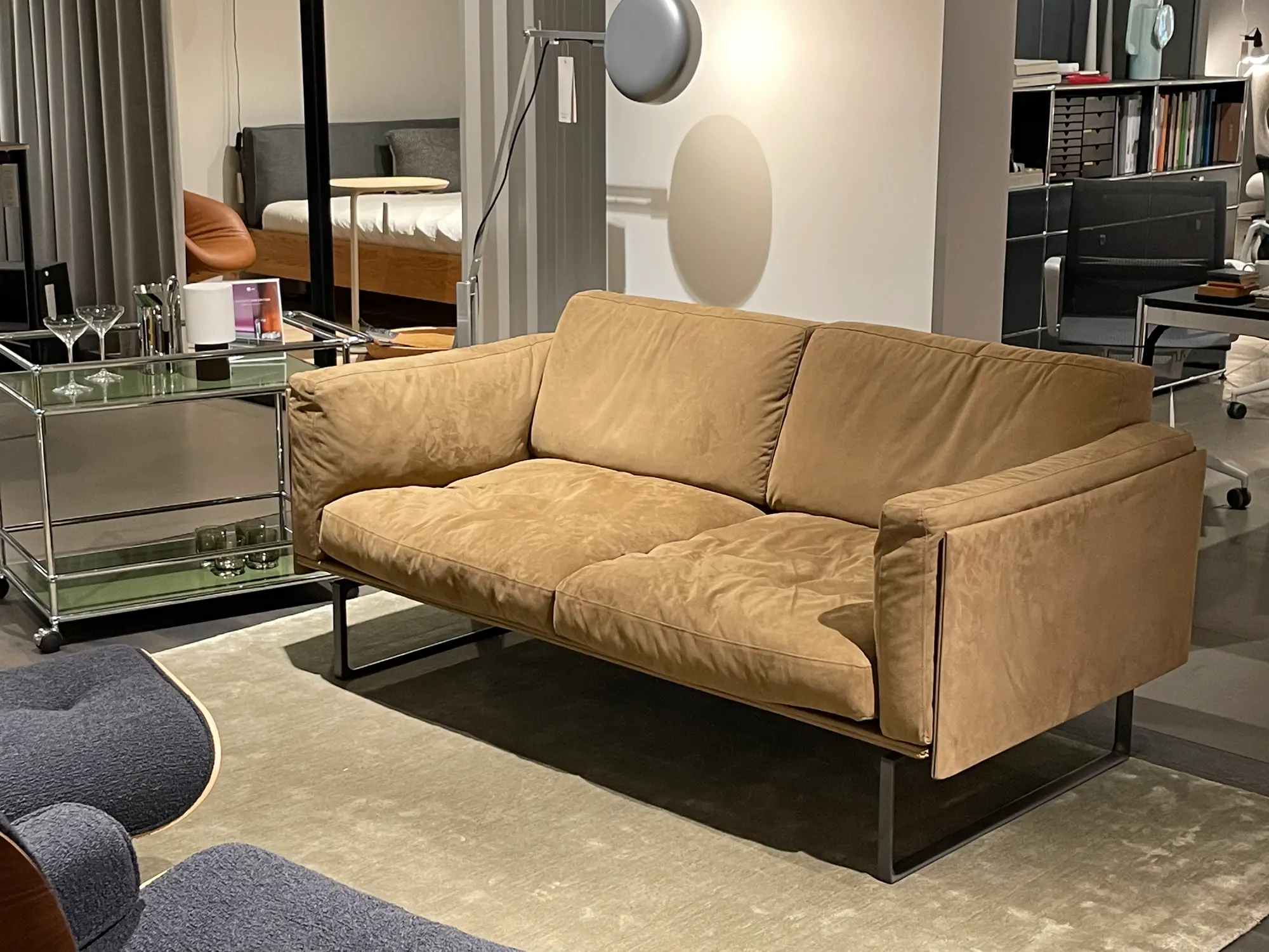 8 Sofa 2-Sitzer Textil Metall Braun