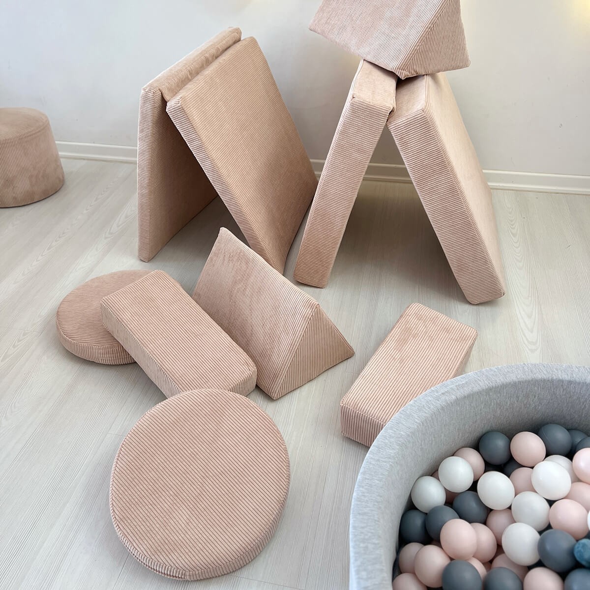 Puzzle Sofa Bed 2-Seater Pink