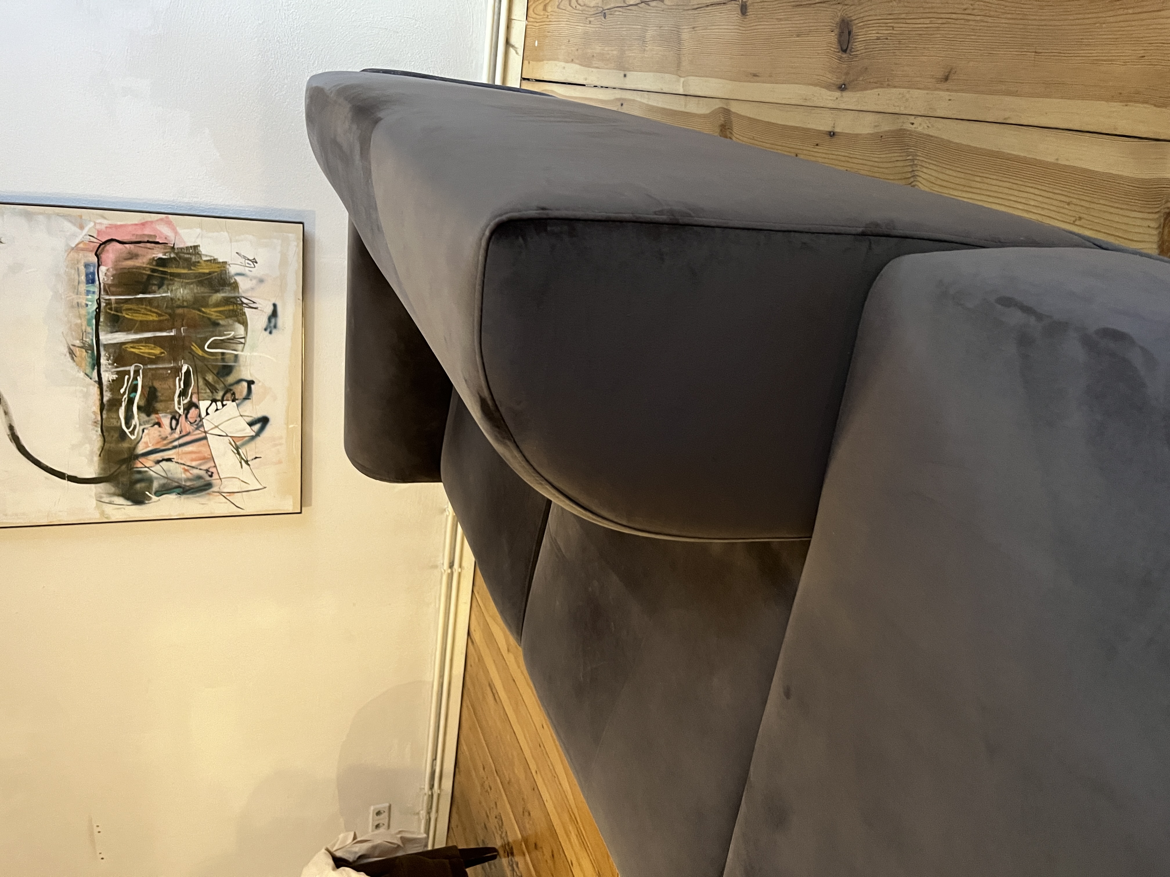 Hannah Sofa 2,5-Sitzer Velour Grey