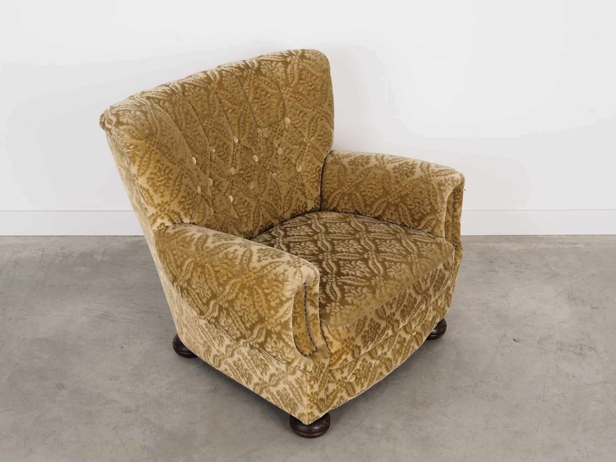 Armchair Textile Wood Yellow 1960s