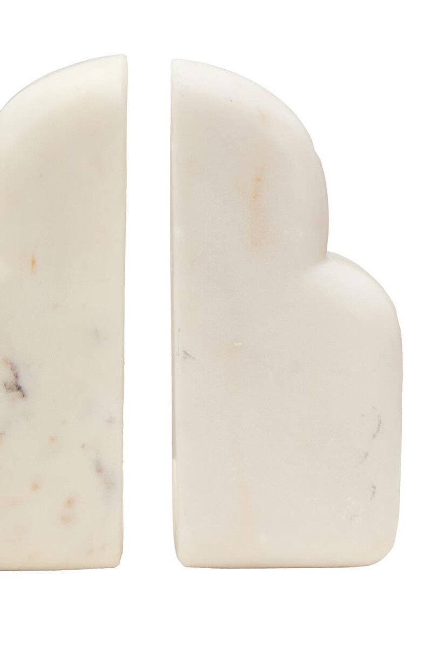 2x Savio Weißer Marmor Buchstützen