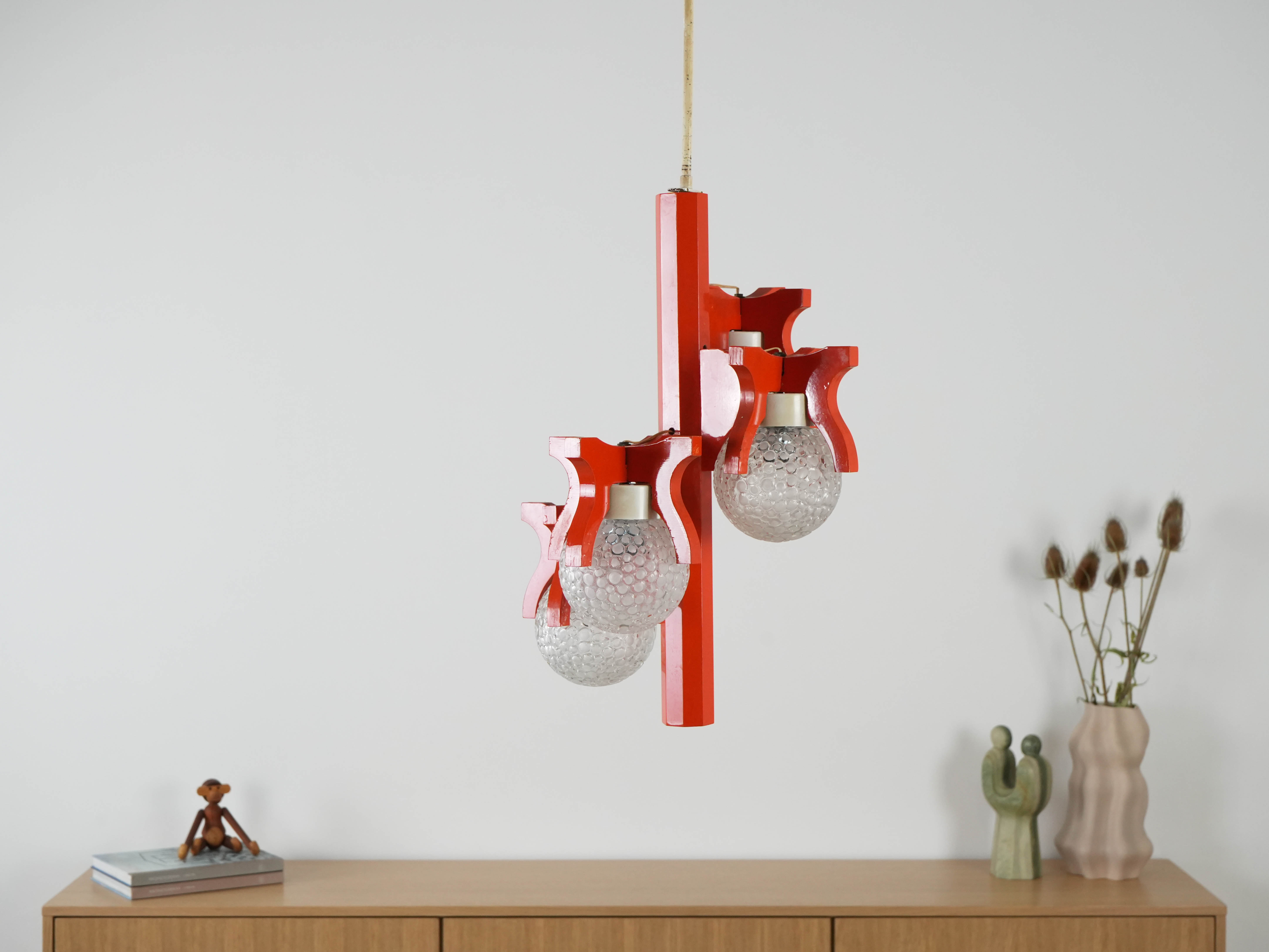 Space Age Pendant Lamp Orange 1970s