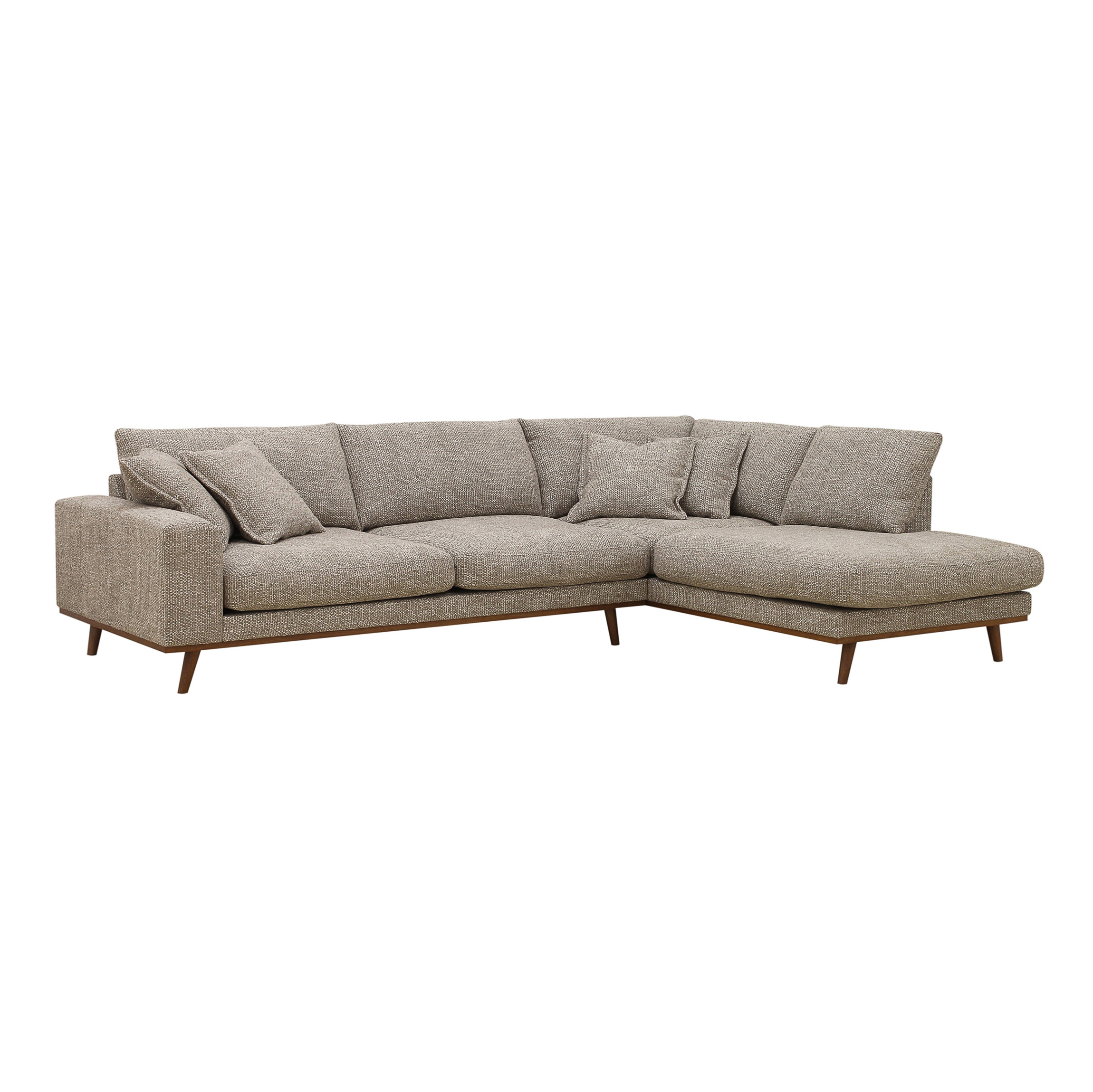 Corner Sofa Harper 3-Seater Right Light Brown