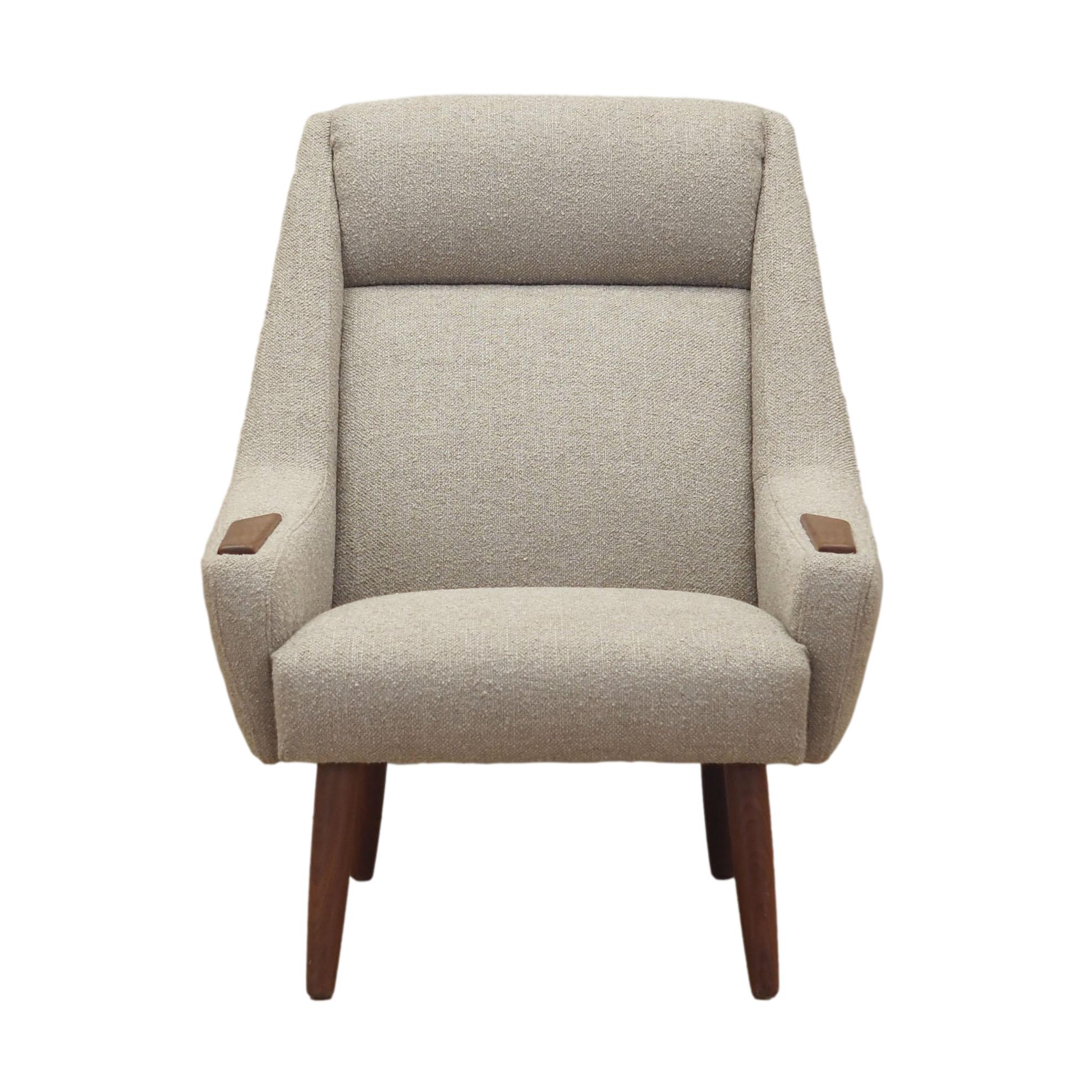 Vintage armchair Teak wood Textile Beige 1960s
