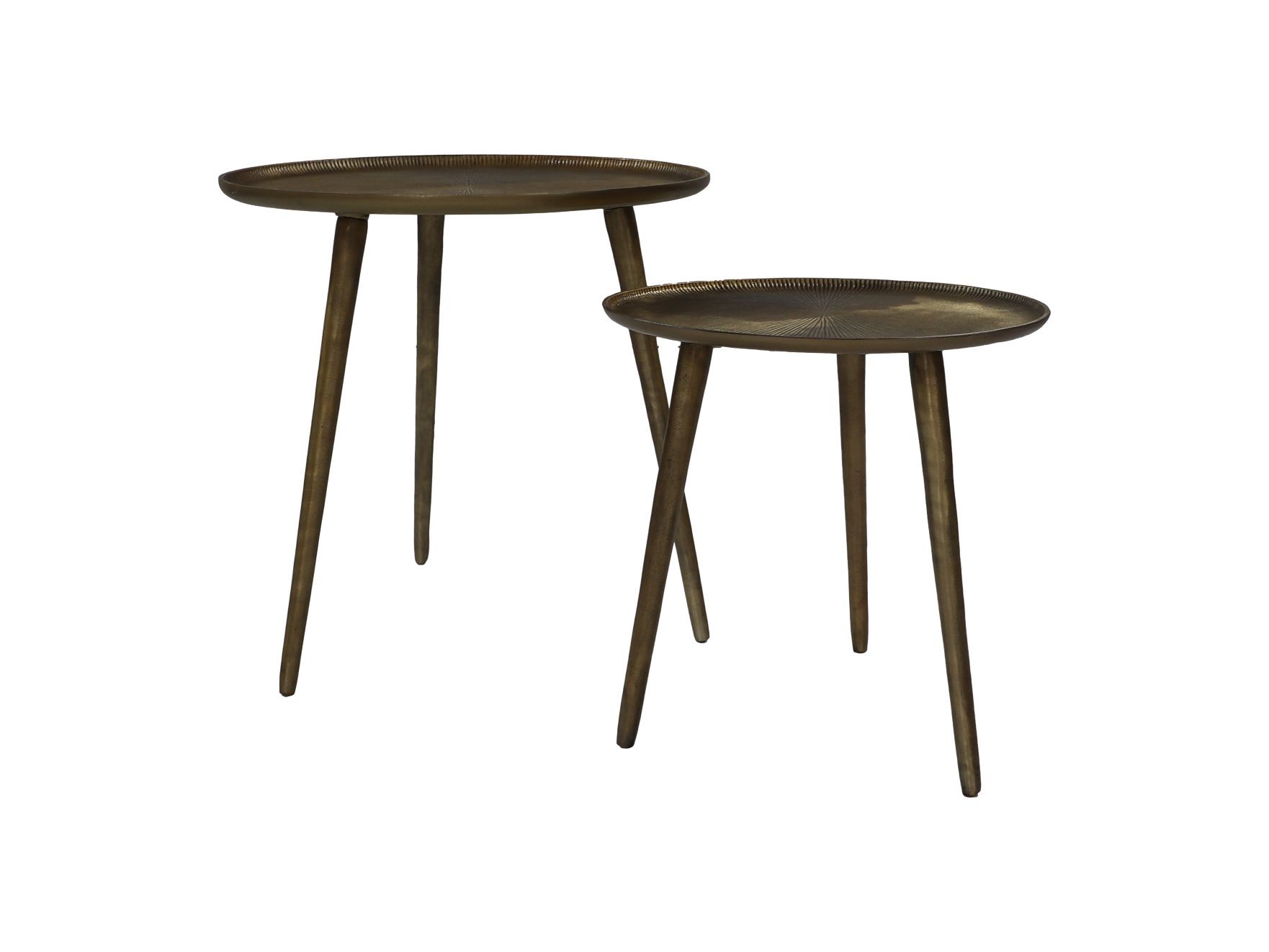 2x Runder Beistelltisch Metall