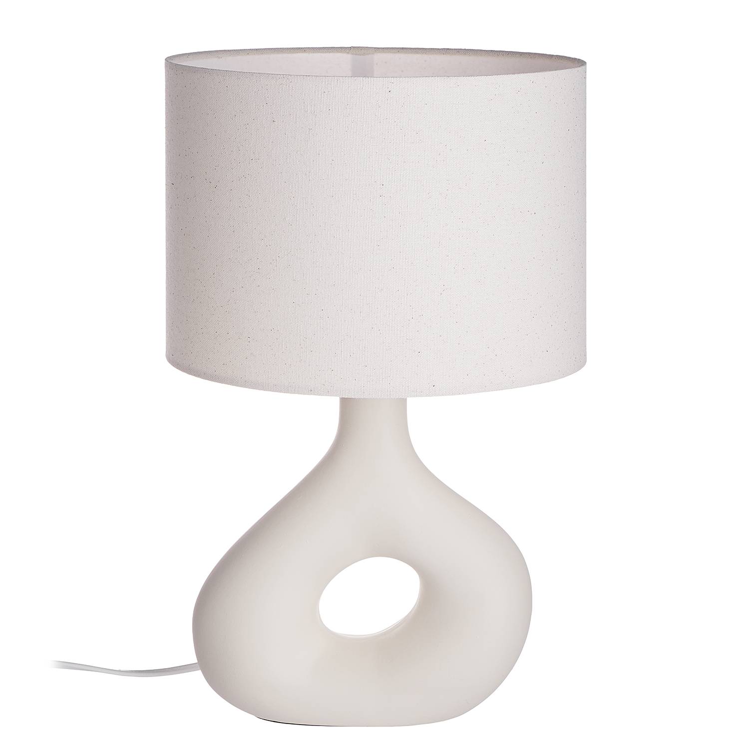 Table lamp LOOP ceramic textile beige