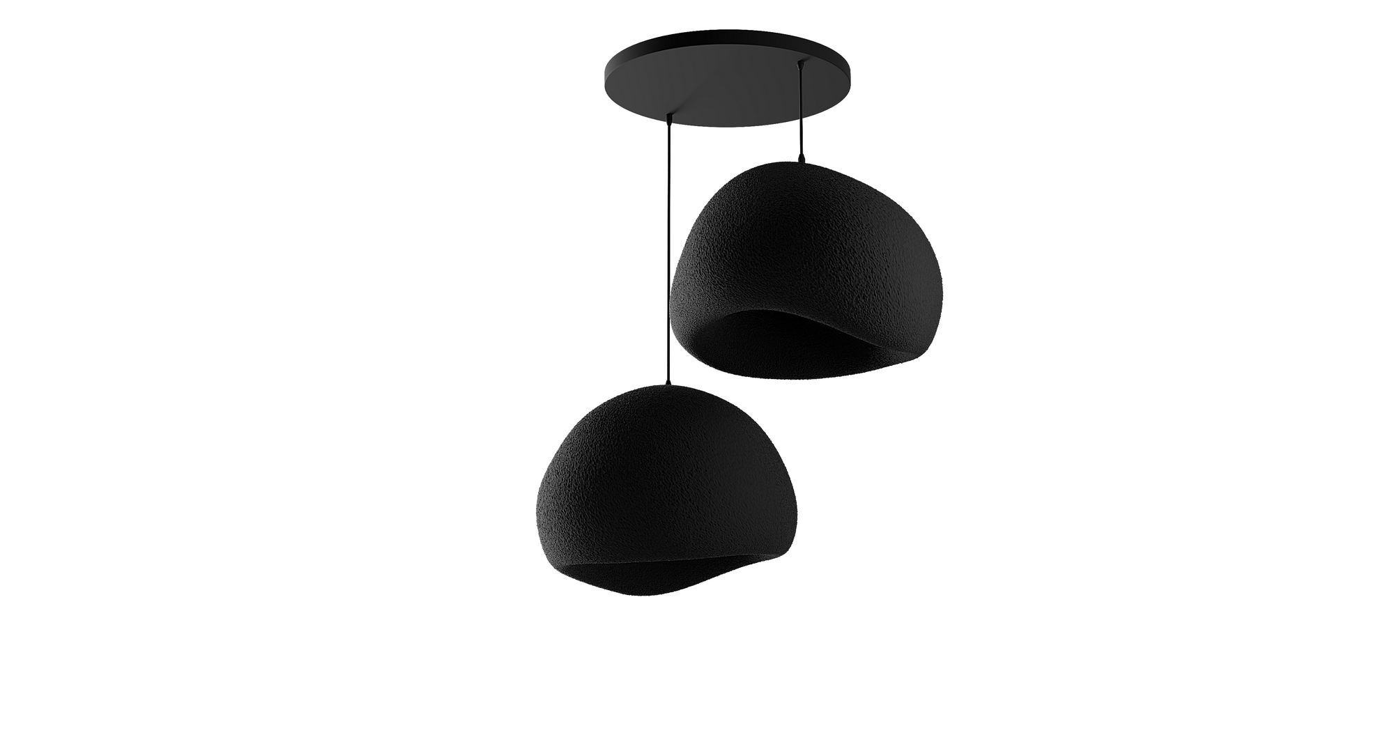 2-Flammig Wabi Sabi Barecasts Pendelleuchte Schwarz