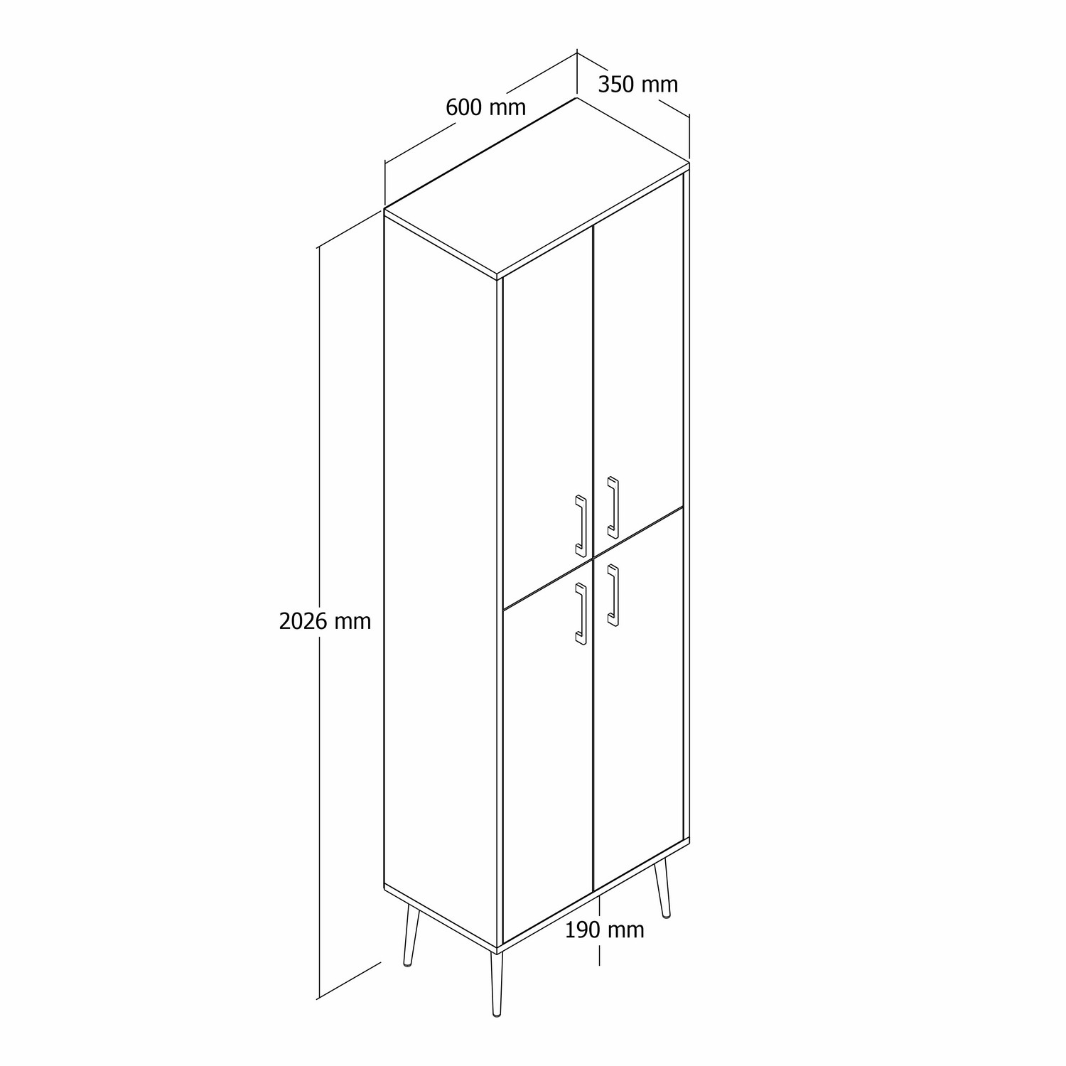 Benta Cabinet White with golden details