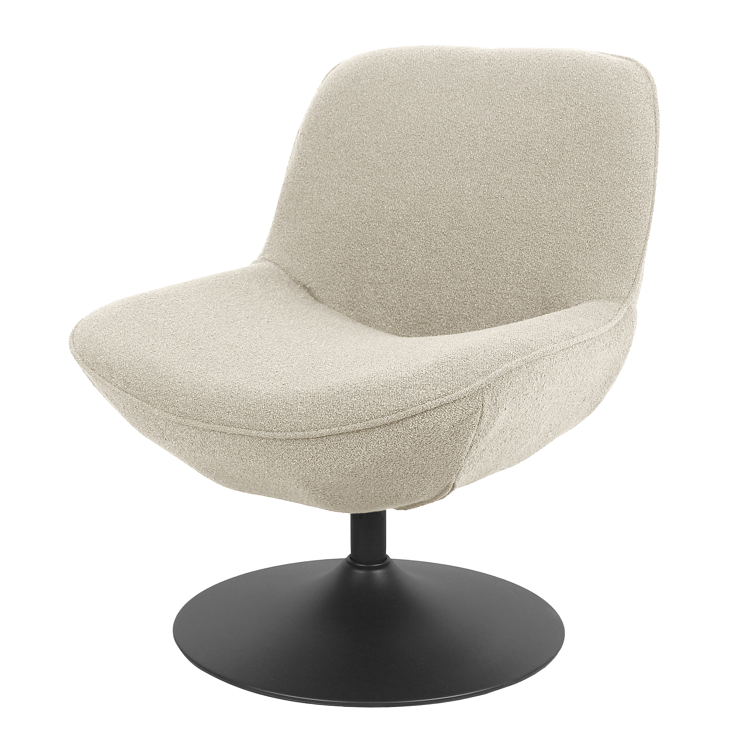 TIAARO Swivel Armchair Bouclé Fabric Greige