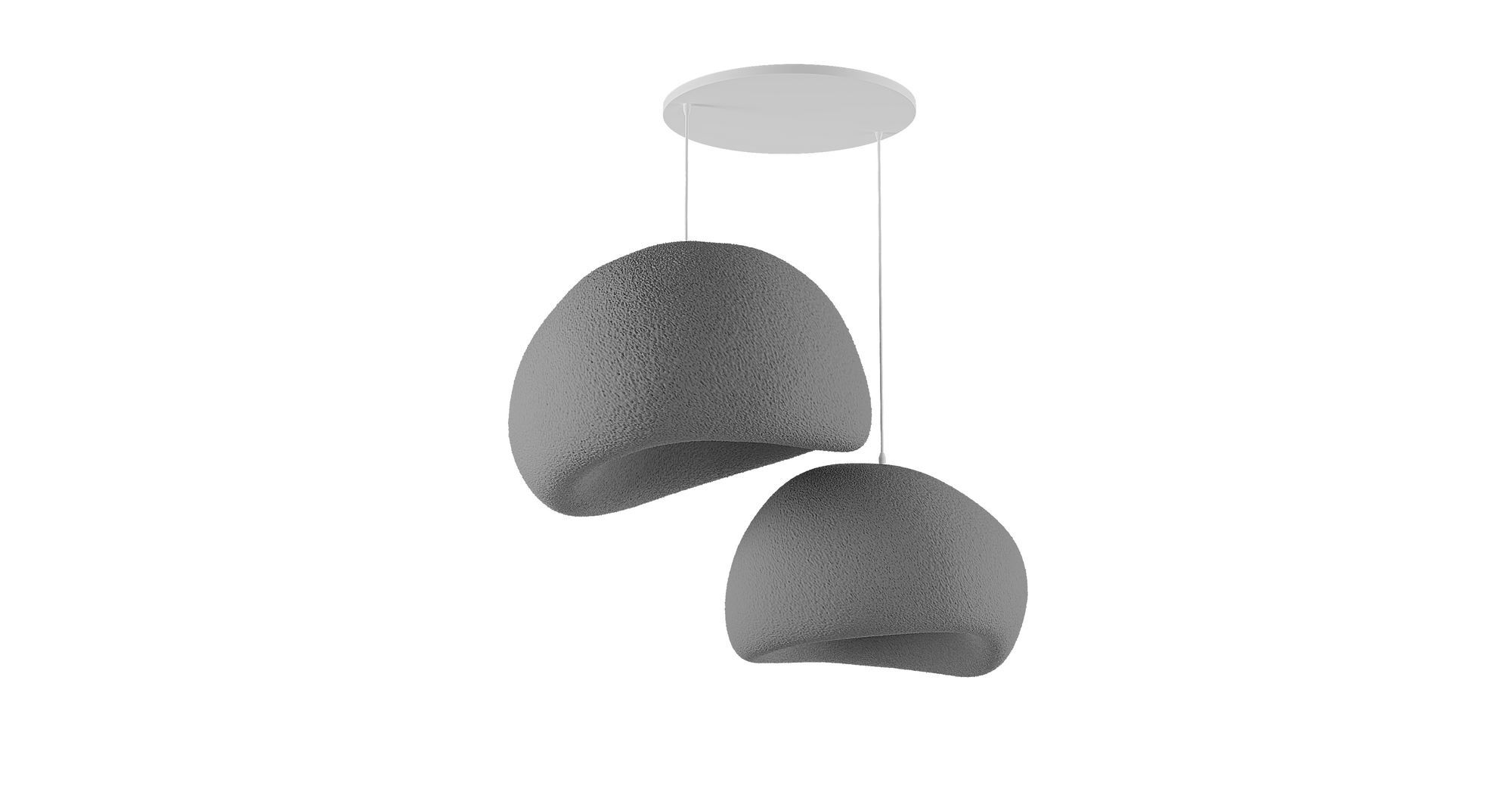 2-Flammig Wabi Sabi Chalkforms Pendelleuchte Beton Grau