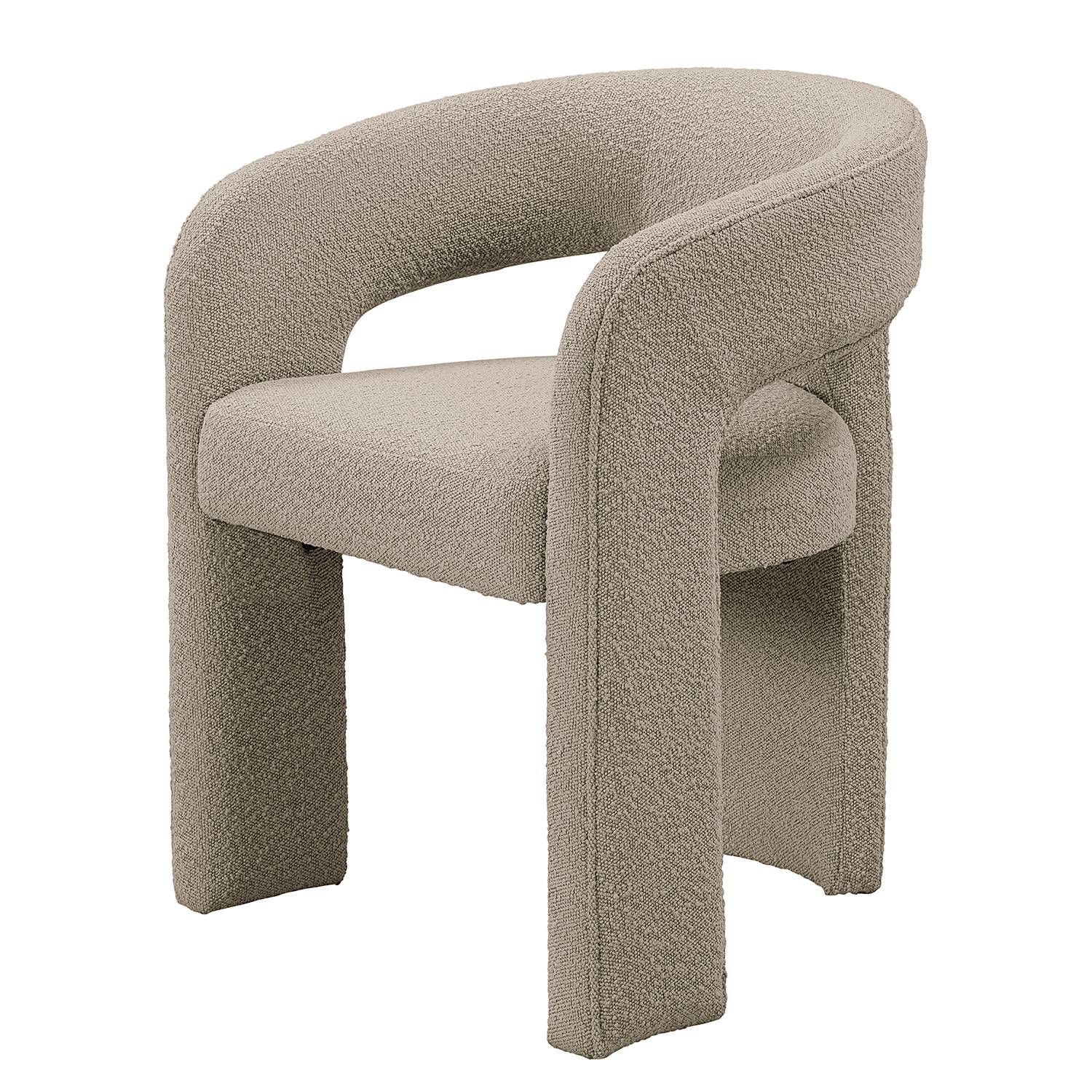 Armlehnenstuhl VALNES Bouclé Stoff Panju Taupe