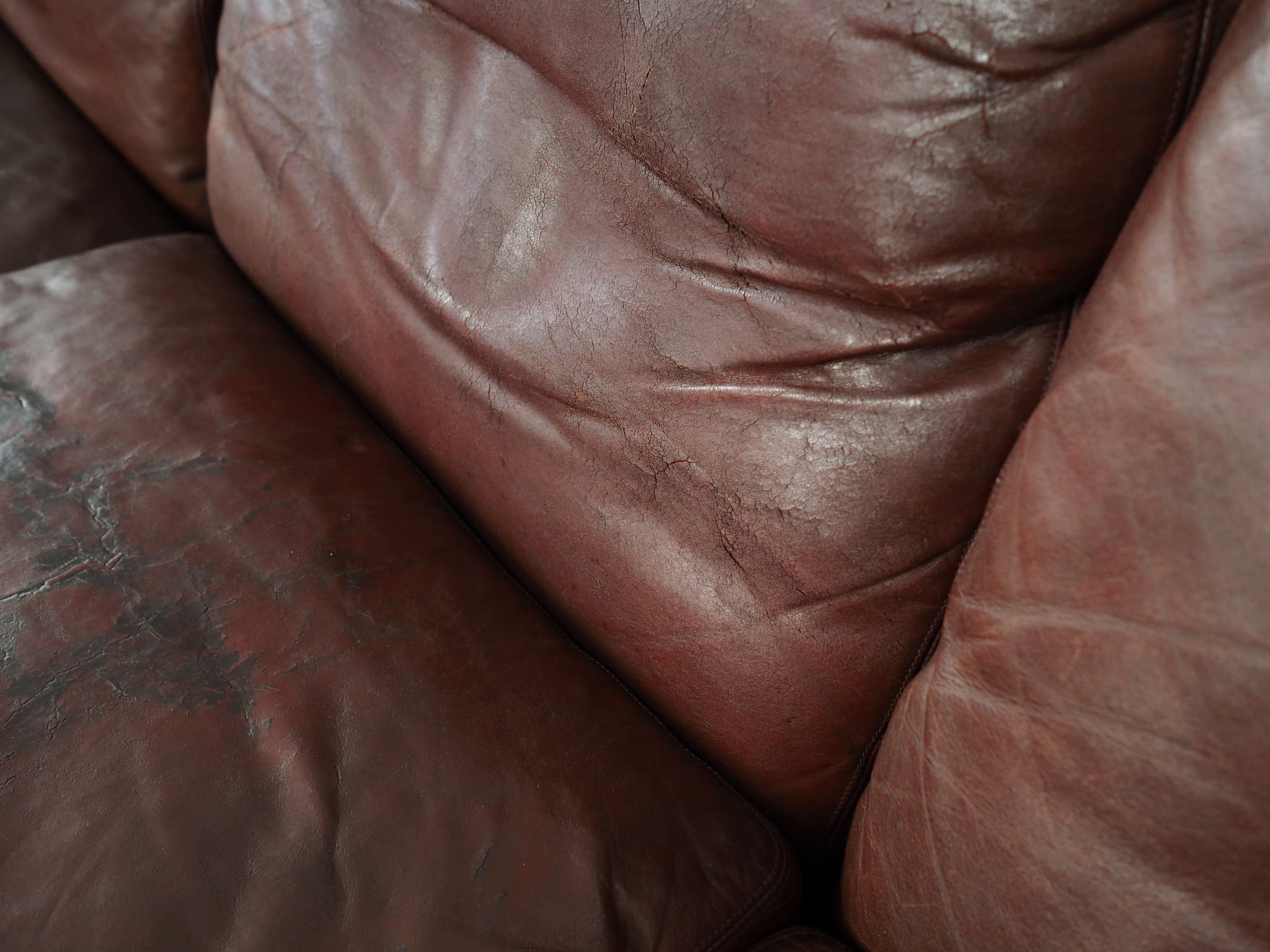 Sofa Leder Braun 1960er Jahre