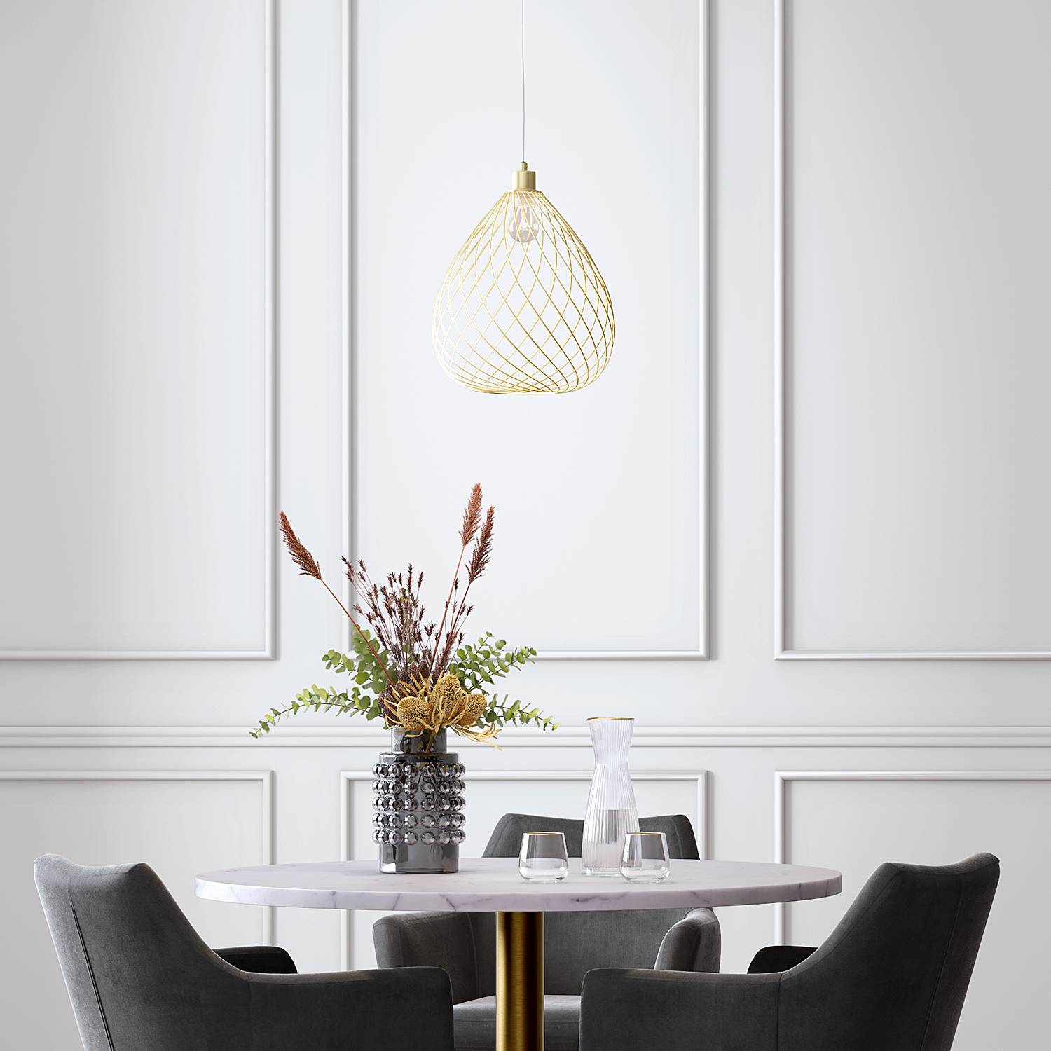 Pendant lamp Albeuve 1-light Gold