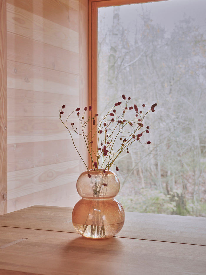 Lasi Vase Glas Klein Taupe