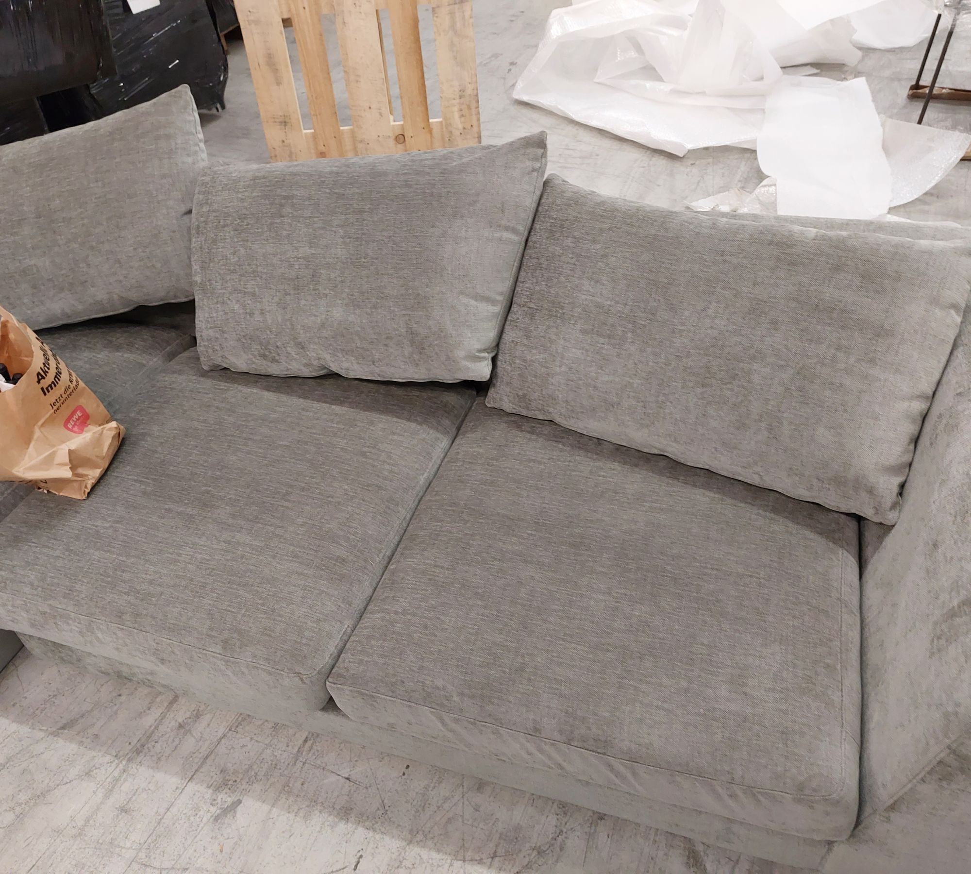 Noa Ecksofa Récamiere Links Planet Grey Green
