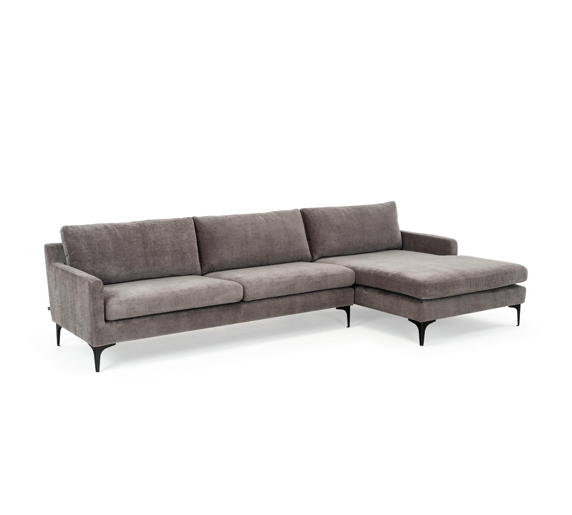 Astha Ecksofa Récamiere Rechts Danny Steel Grey