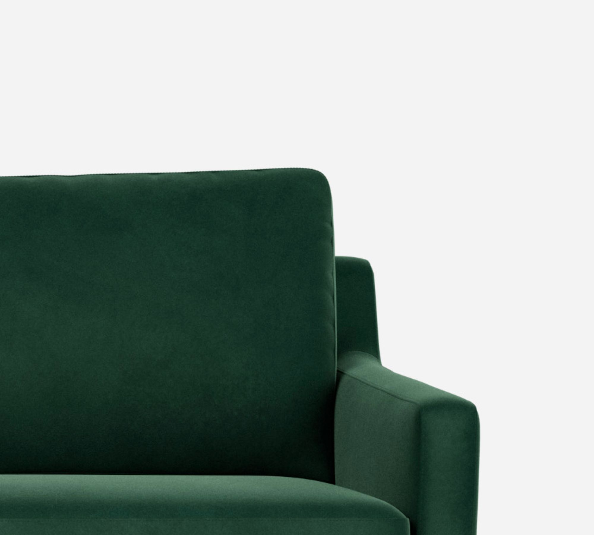 Astha 3-Sitzer Sofa Récamiere Links Velours Lux Dark Green