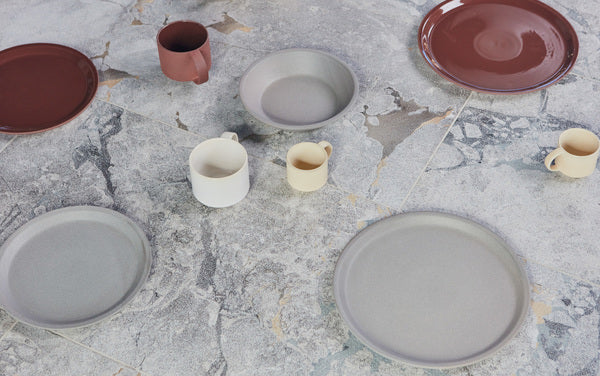 2x Yuka Plate Stone Grey