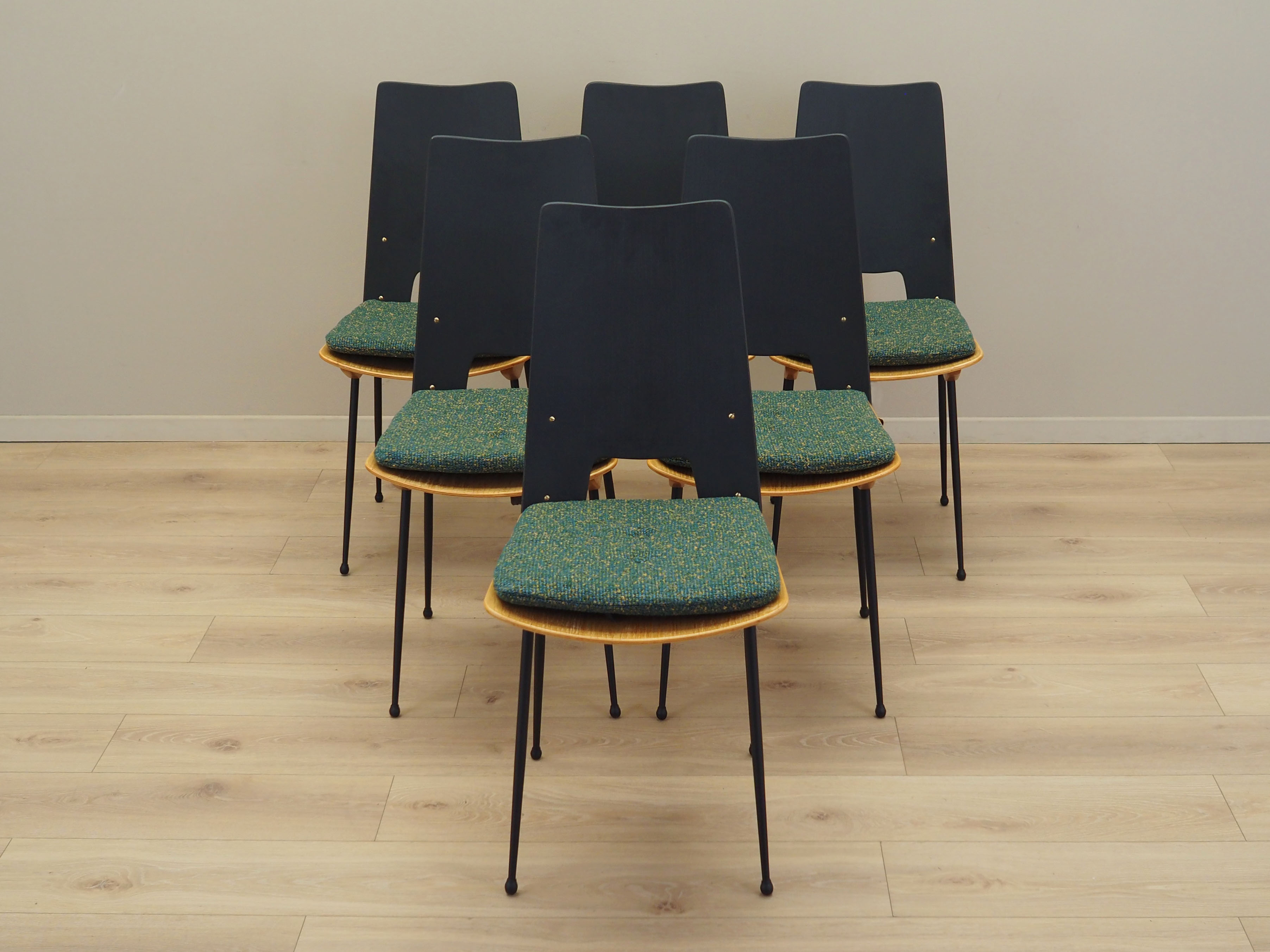6x Carlo Ratti Dining Chair Green 1950s