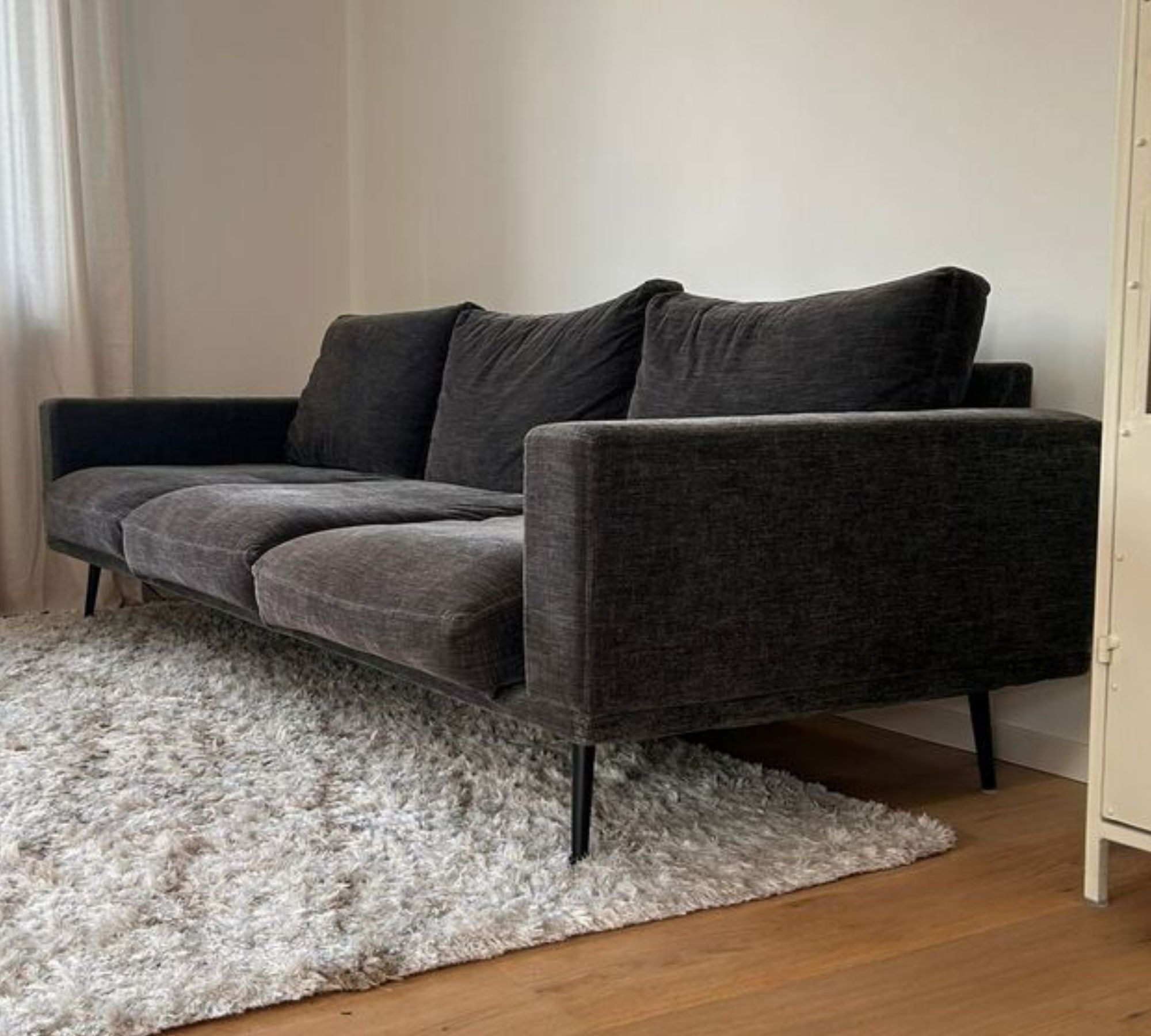 Carlton Sofa 3-Sitzer Feincord Steingrau