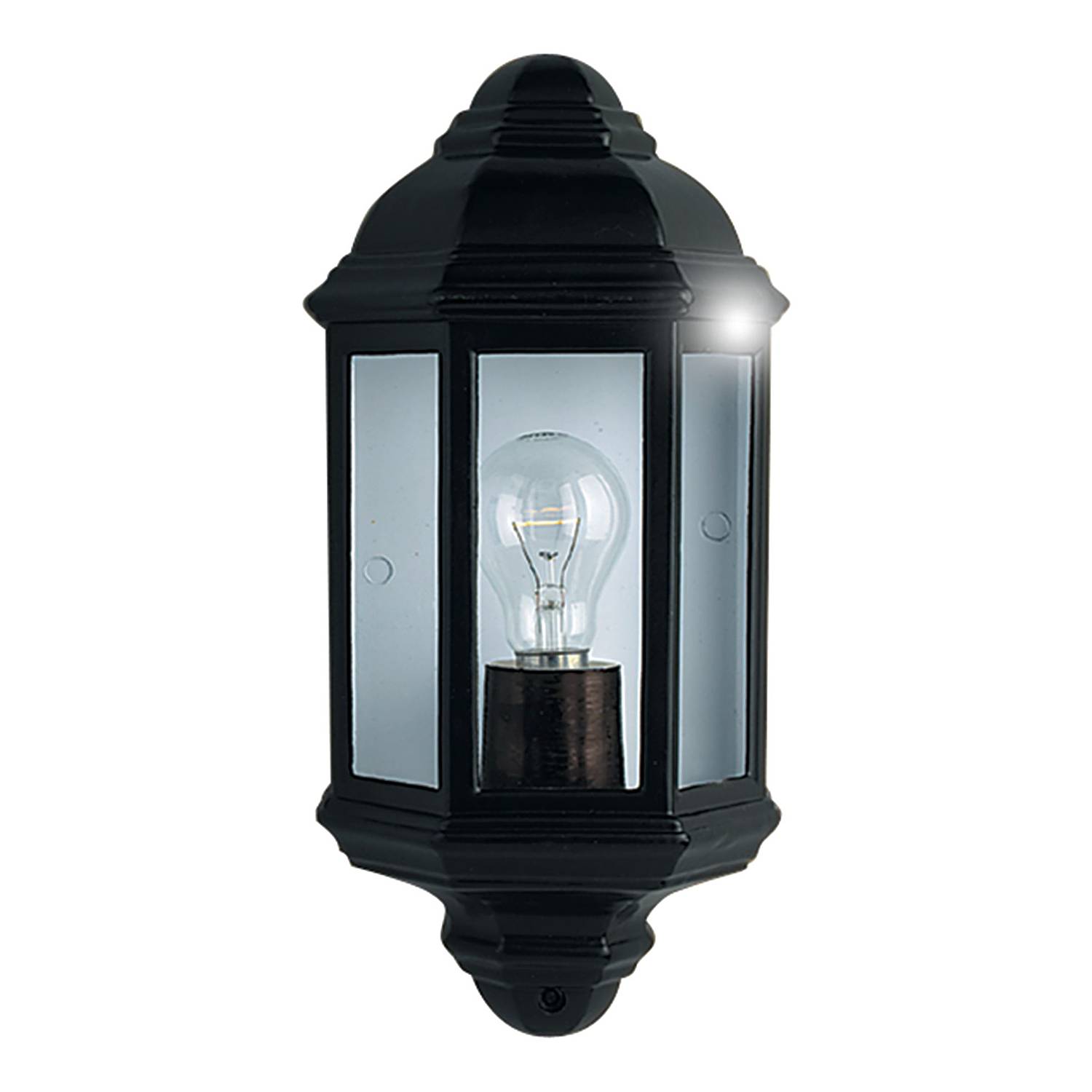 Flush wall light clear glass aluminum black