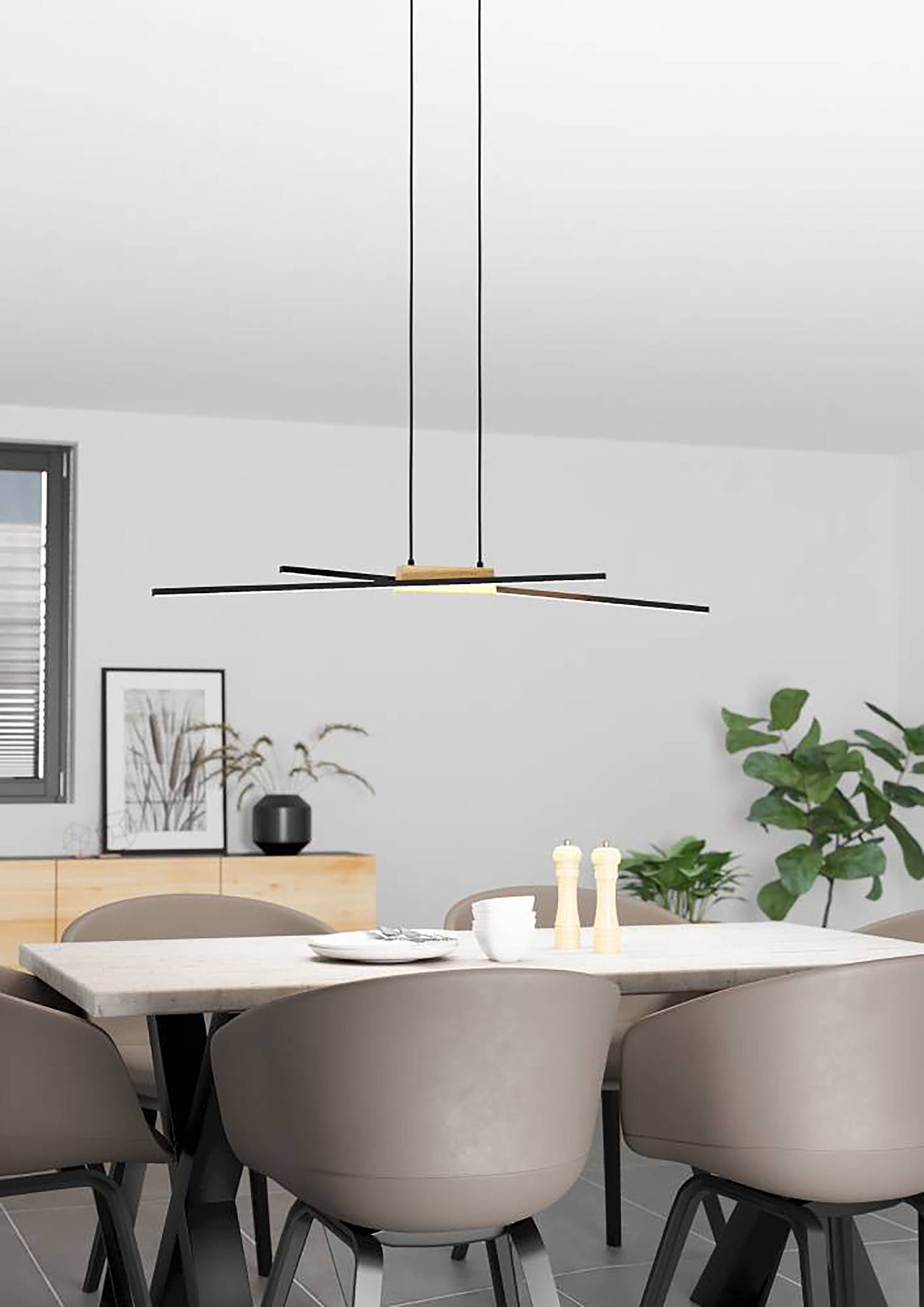Panagria Pendelleuchte Stahl Polycarbonat 2-flammig