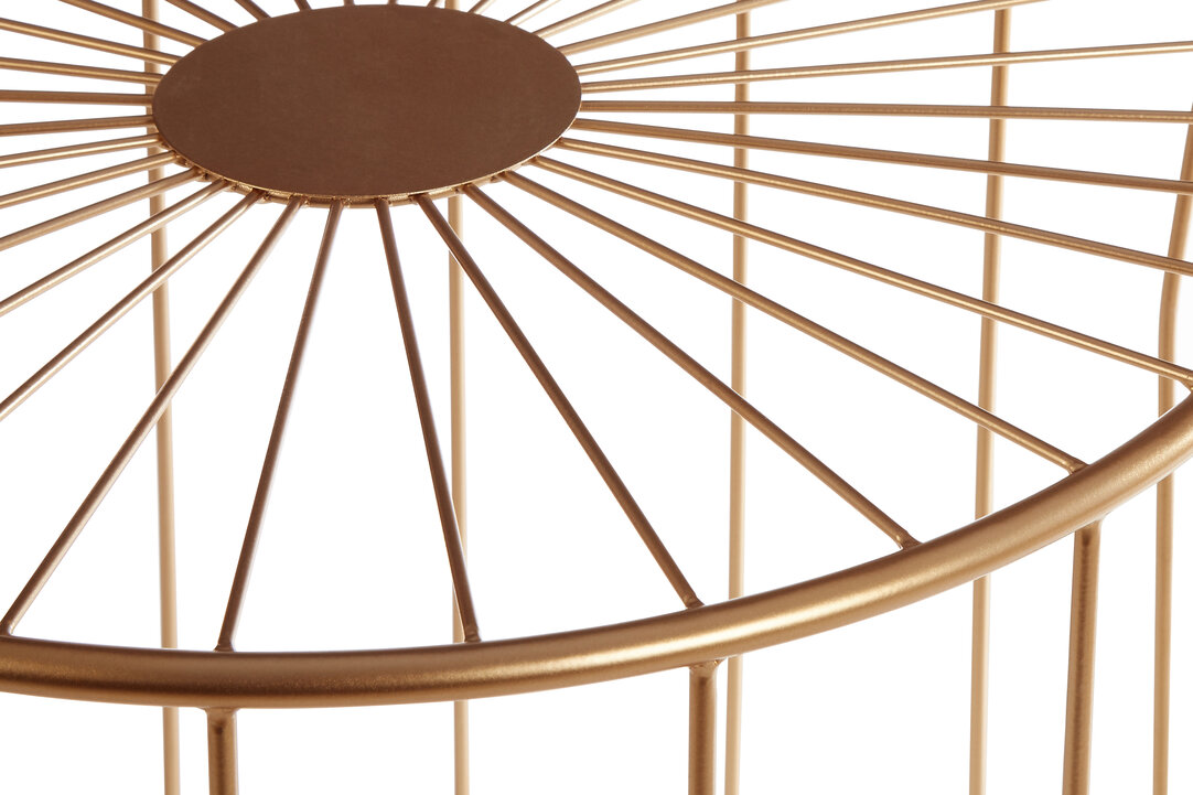 2x Lexi Round Side Table Recycled Wood Iron Gold