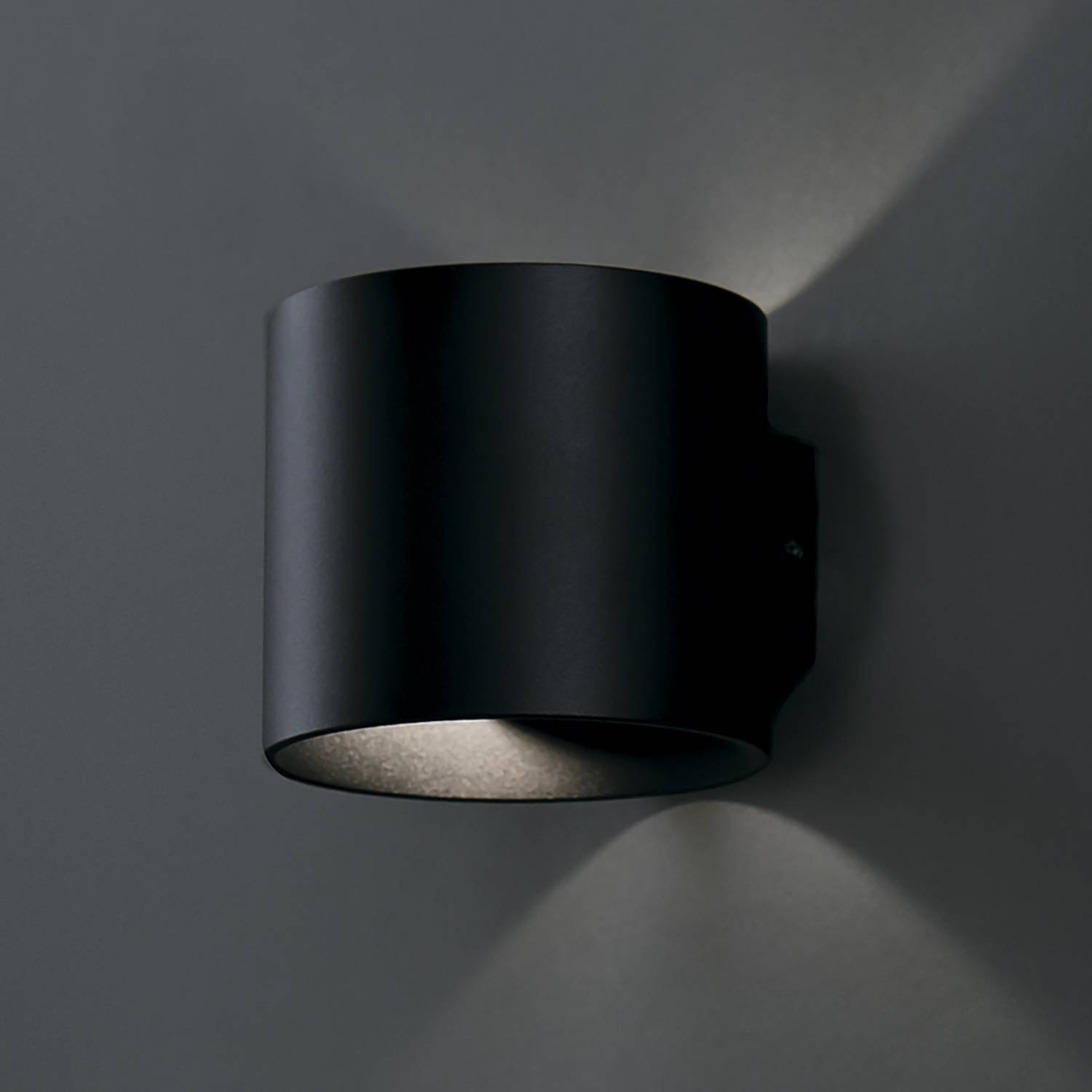 Rond Wandleuchte Aluminium Schwarz