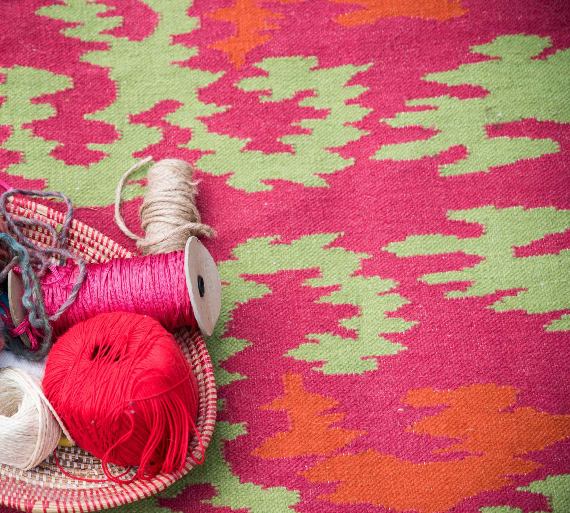 Outdoor-Kilim Teppich Multicolor