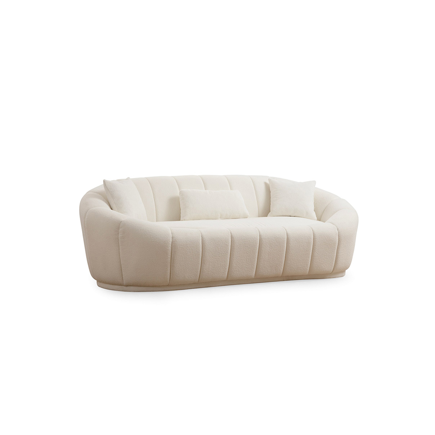 Sofa 3-Sitzer Textil Creme